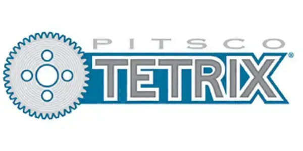 Pitsco TETRIX logo featuring gears and bold typography, representing innovative educational robotics.