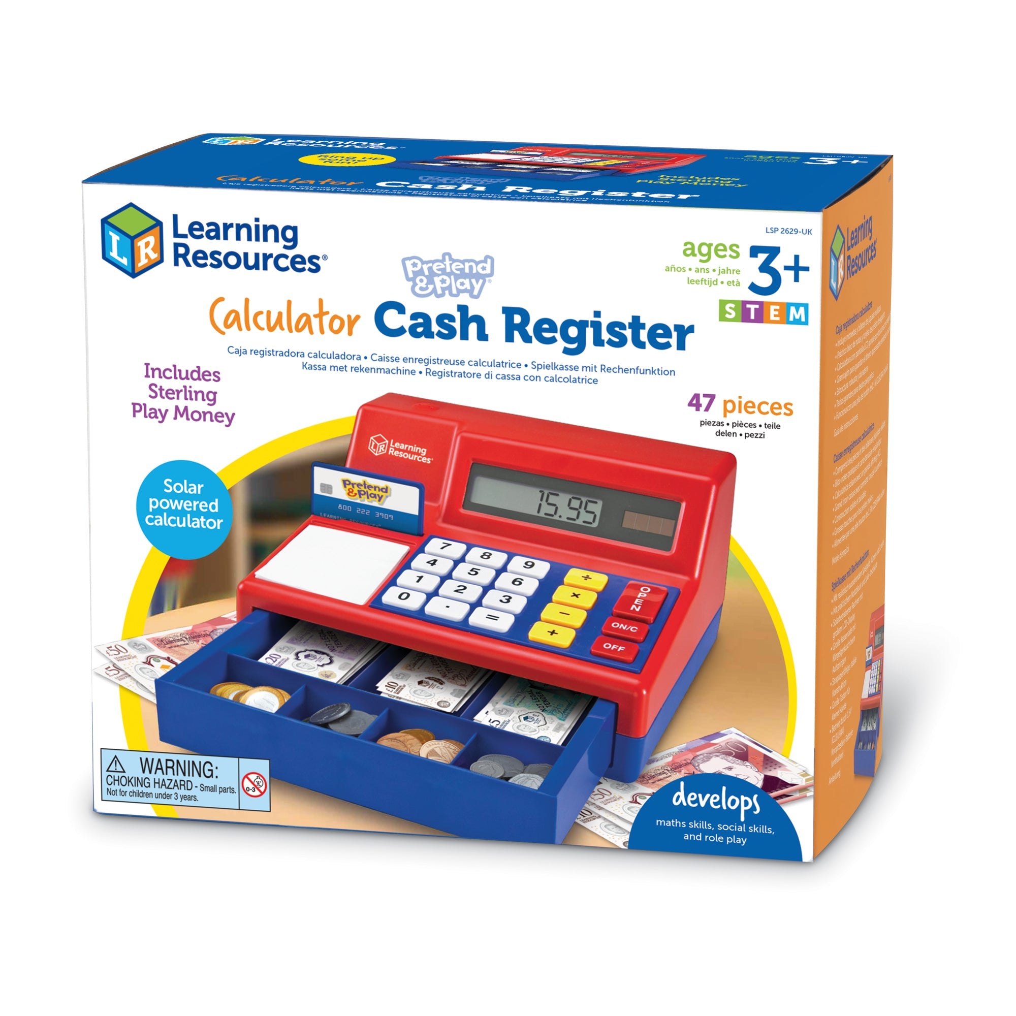 Pretend & Play® Calculator Cash Register with UK Currency