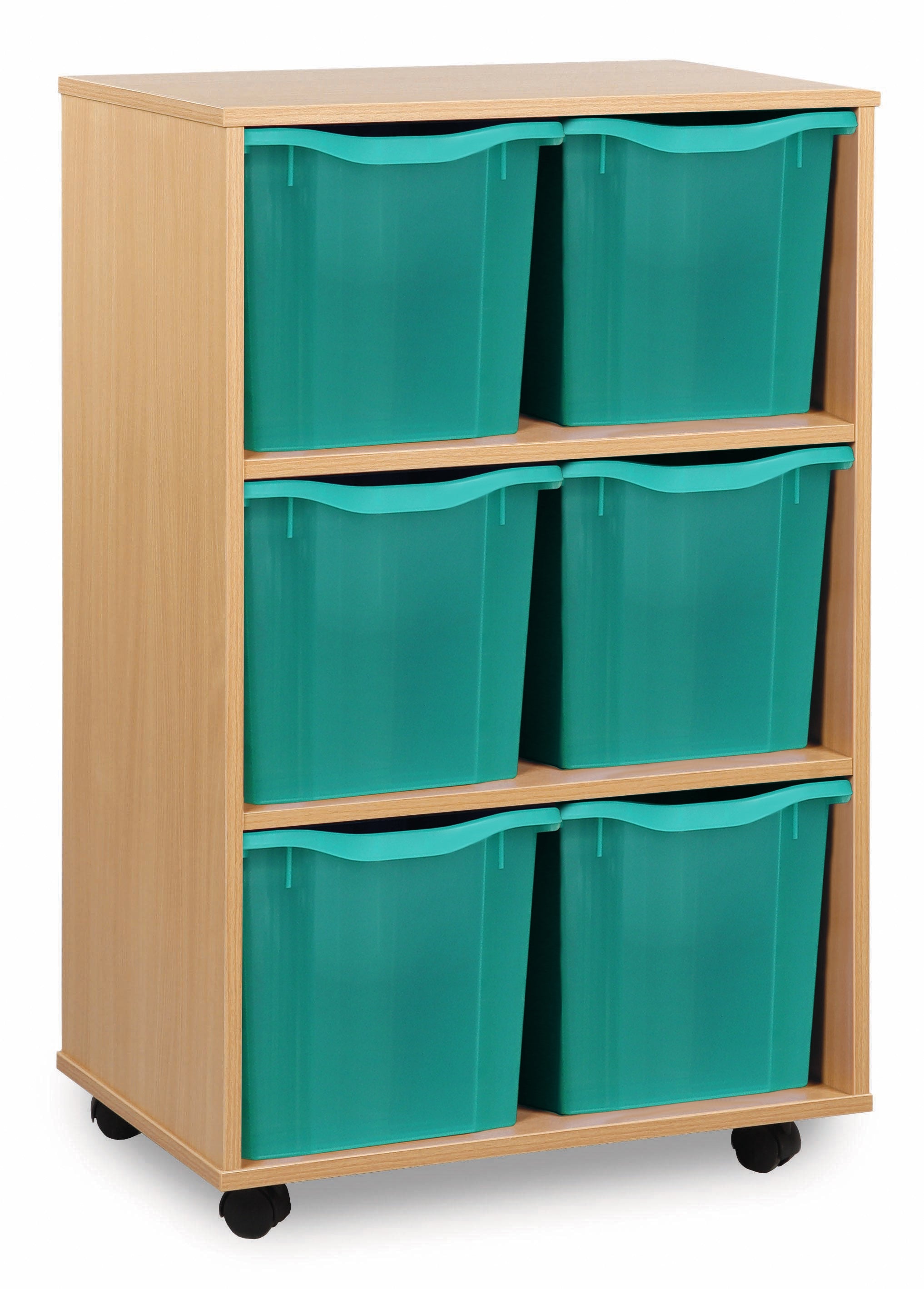 Monarch 6 Quad-Tray Mobile Storage Unit – Beech