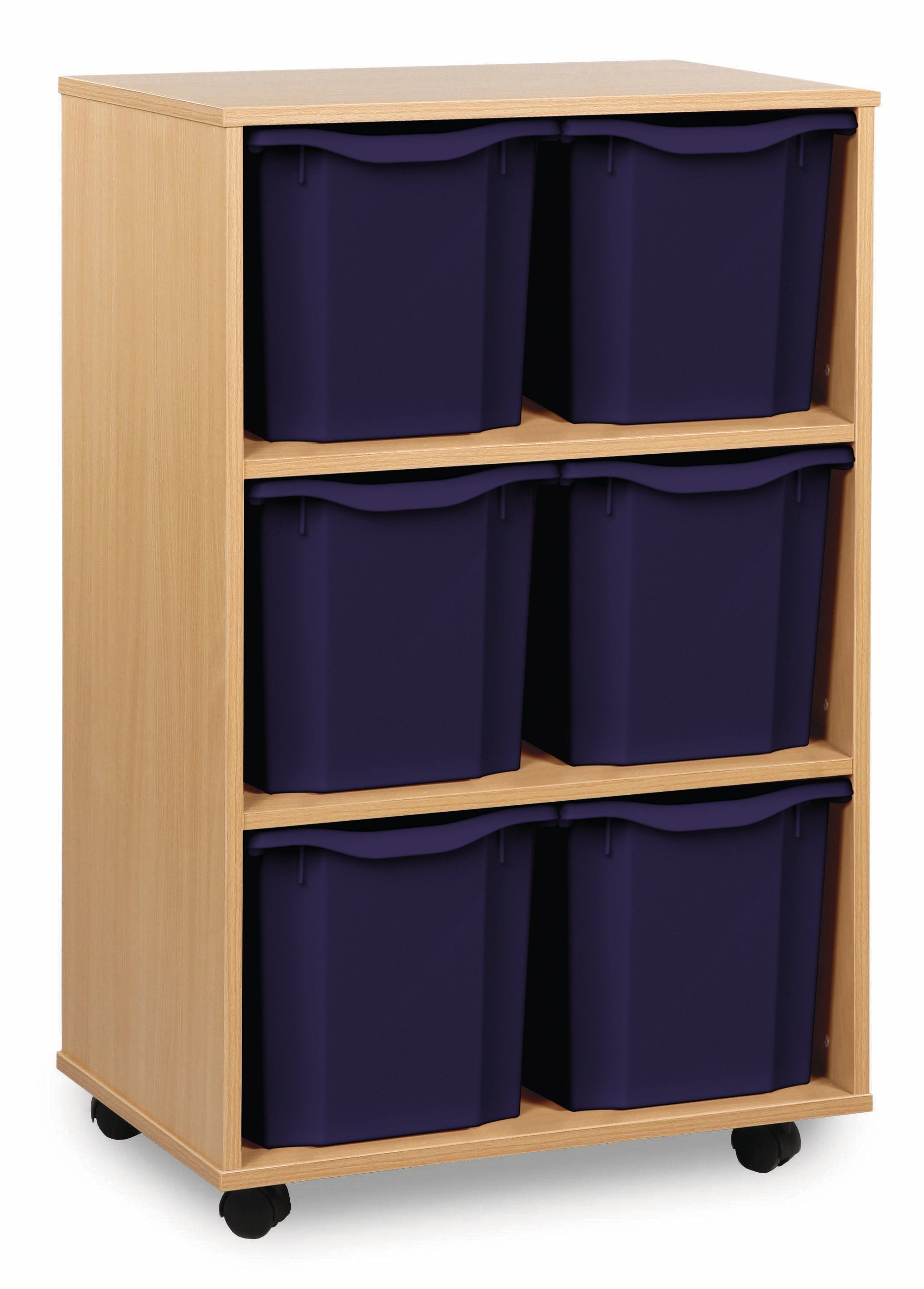 Monarch 6 Quad-Tray Mobile Storage Unit – Beech