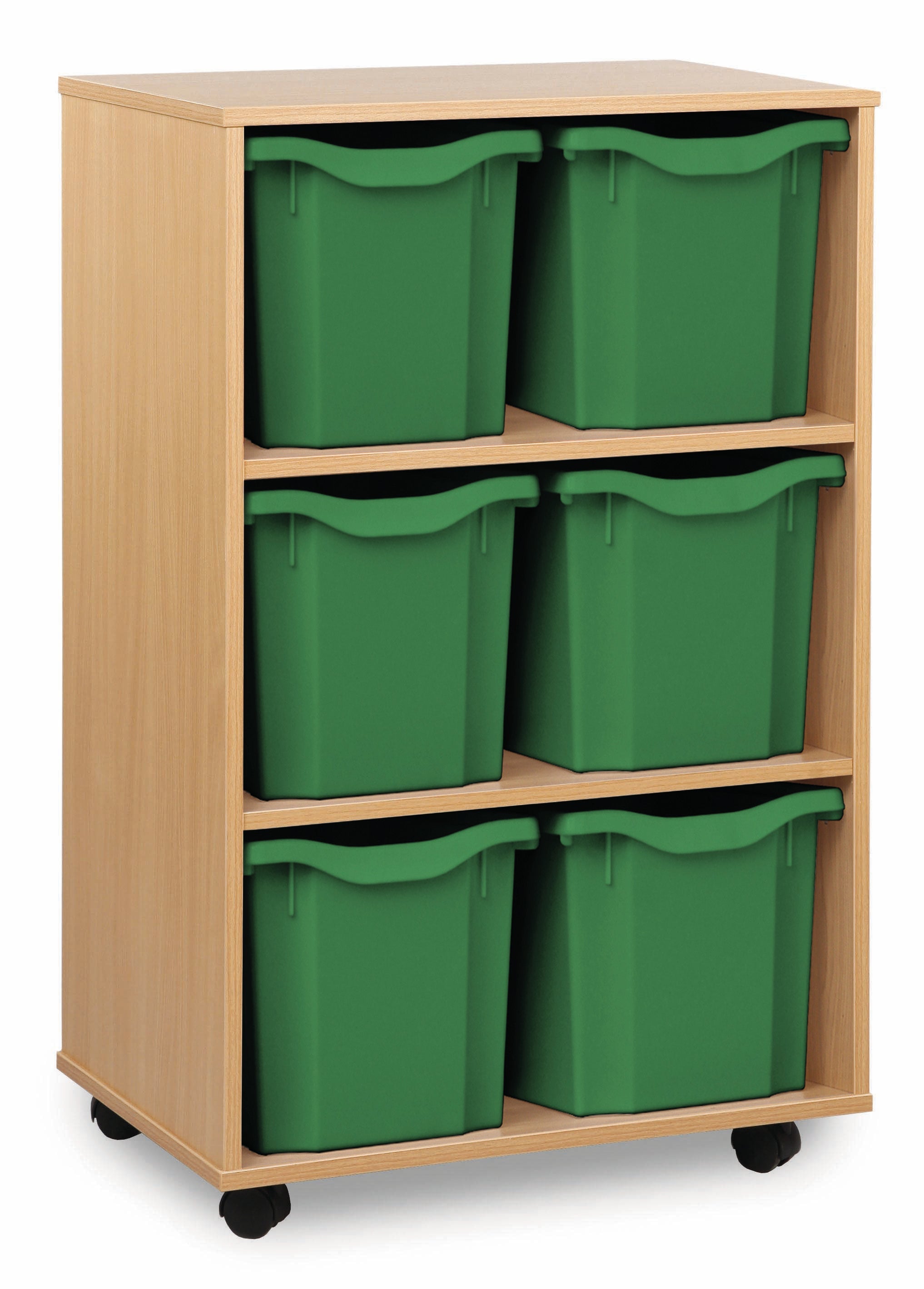 Monarch 6 Quad-Tray Mobile Storage Unit – Beech