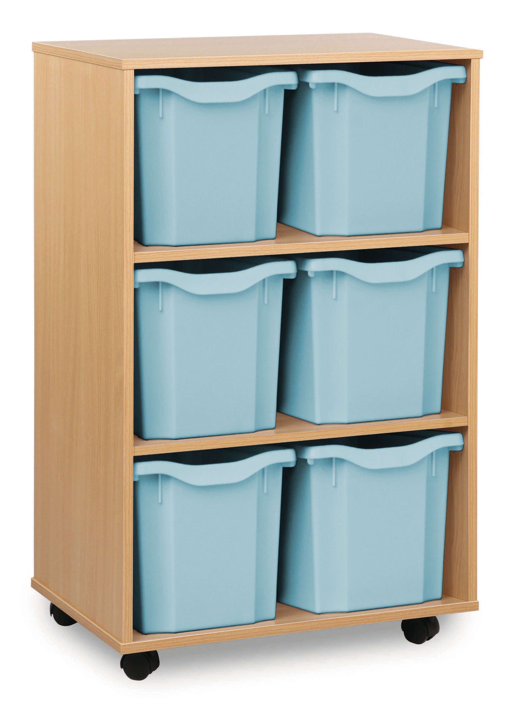 Monarch 6 Quad-Tray Mobile Storage Unit – Beech
