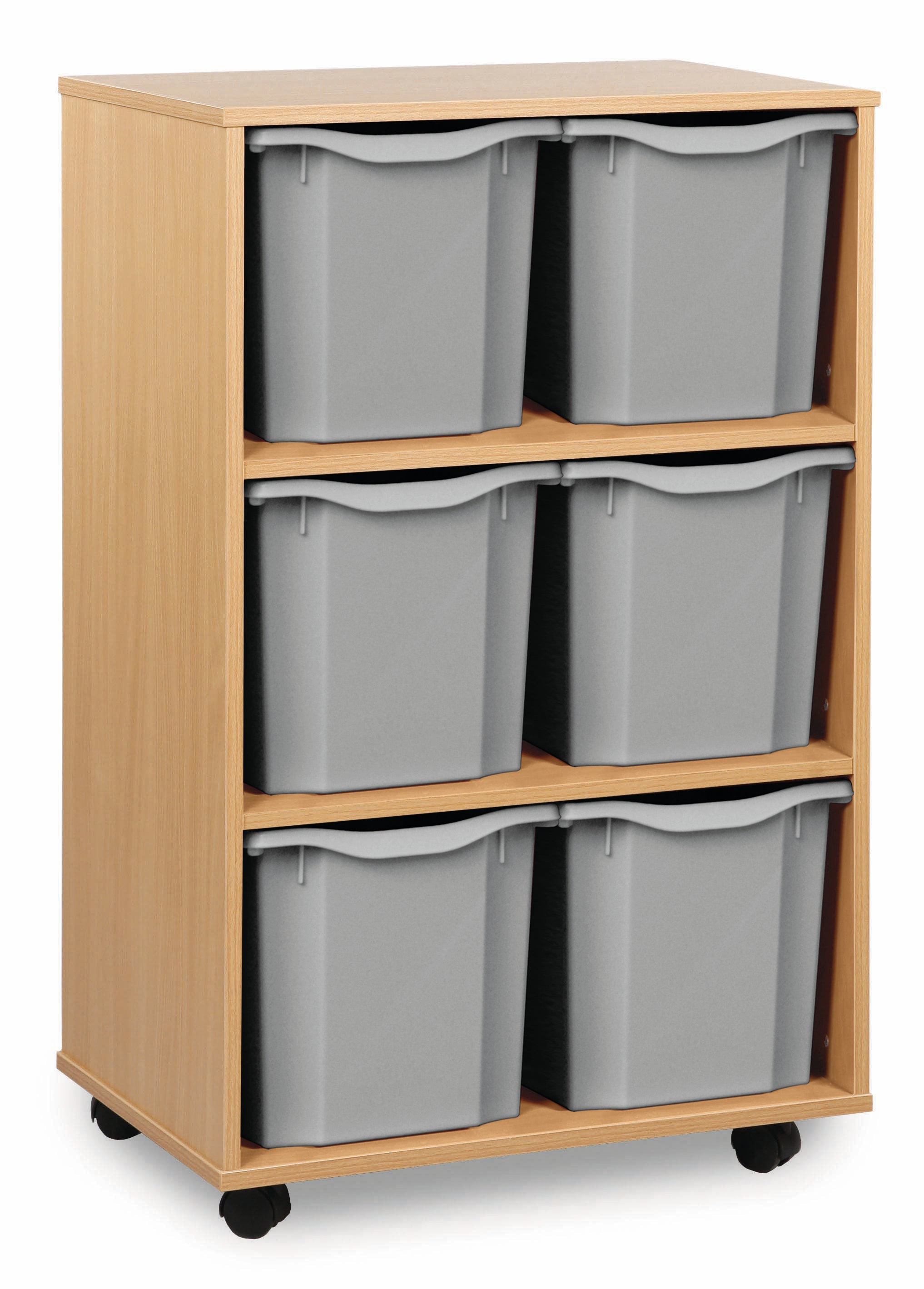 Monarch 6 Quad-Tray Mobile Storage Unit – Beech