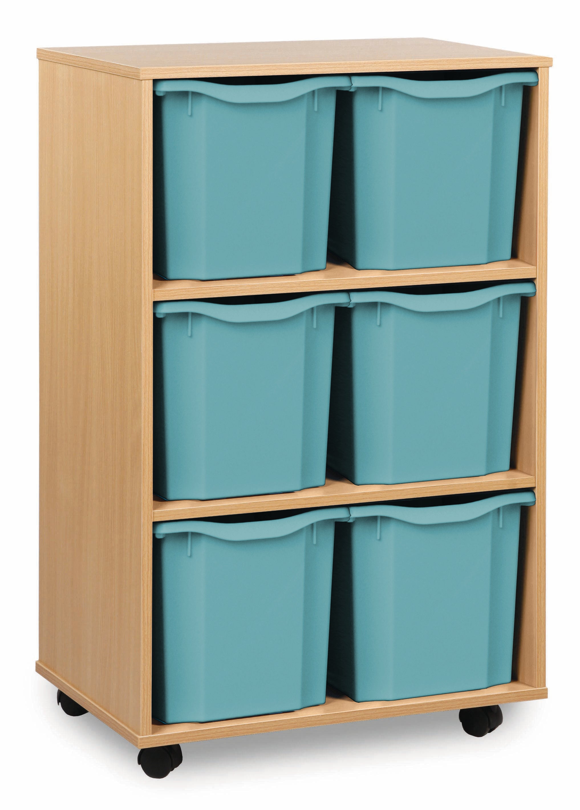Monarch 6 Quad-Tray Mobile Storage Unit – Beech