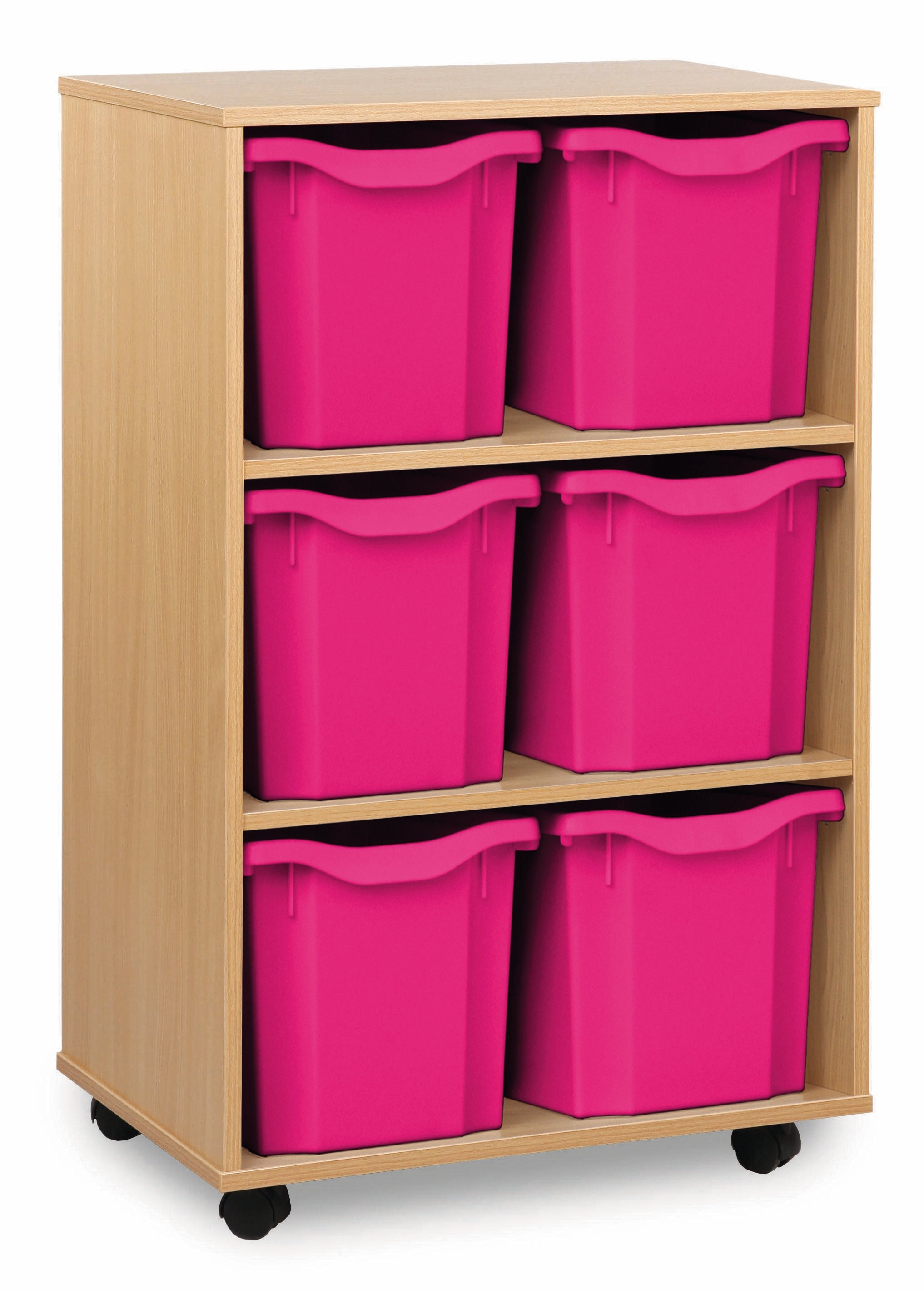 Monarch 6 Quad-Tray Mobile Storage Unit – Beech