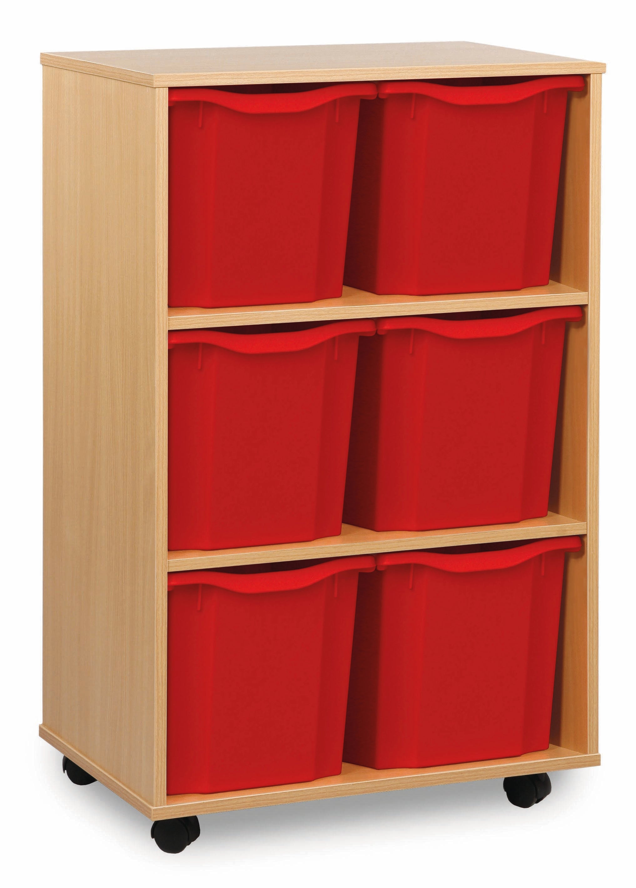 Monarch 6 Quad-Tray Mobile Storage Unit – Beech