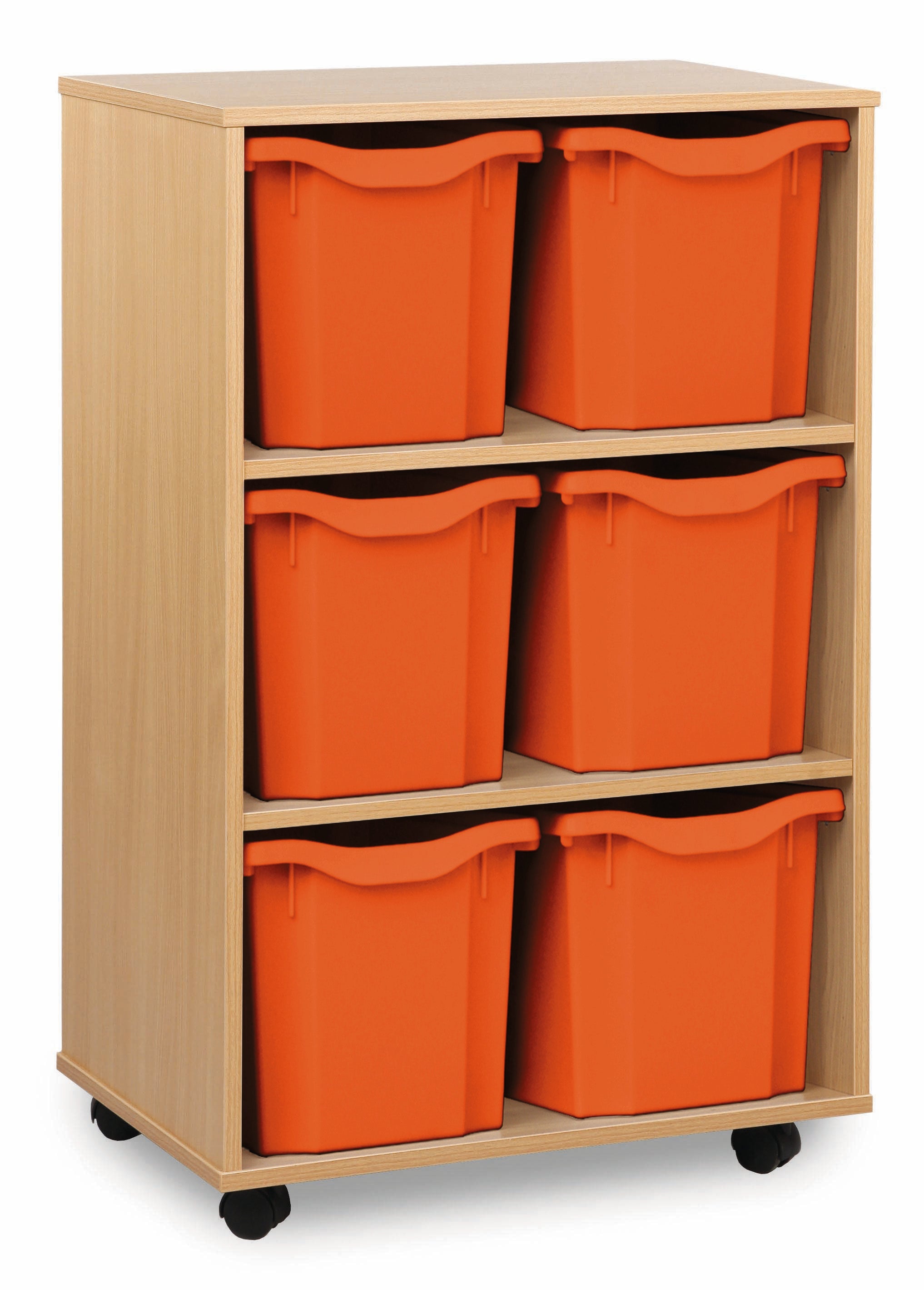 Monarch 6 Quad-Tray Mobile Storage Unit – Beech
