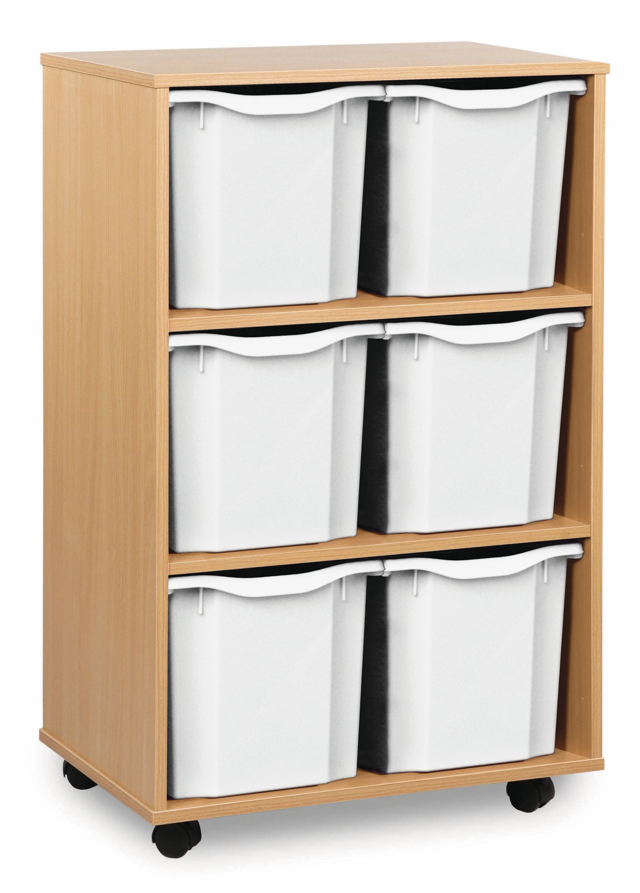 Monarch 6 Quad-Tray Mobile Storage Unit – Beech
