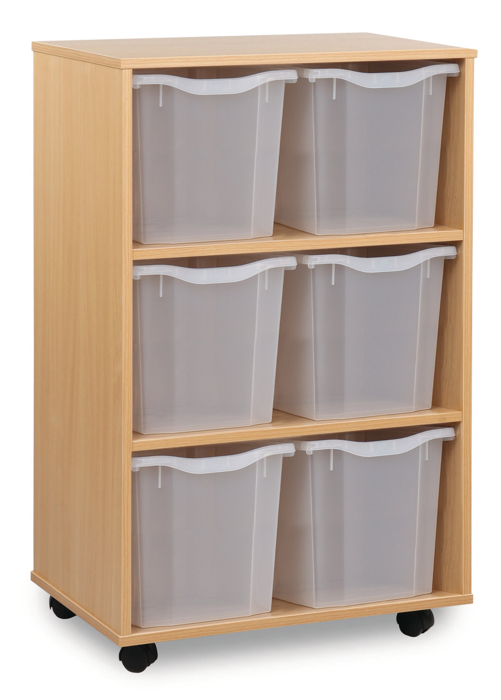Monarch 6 Quad-Tray Mobile Storage Unit – Beech