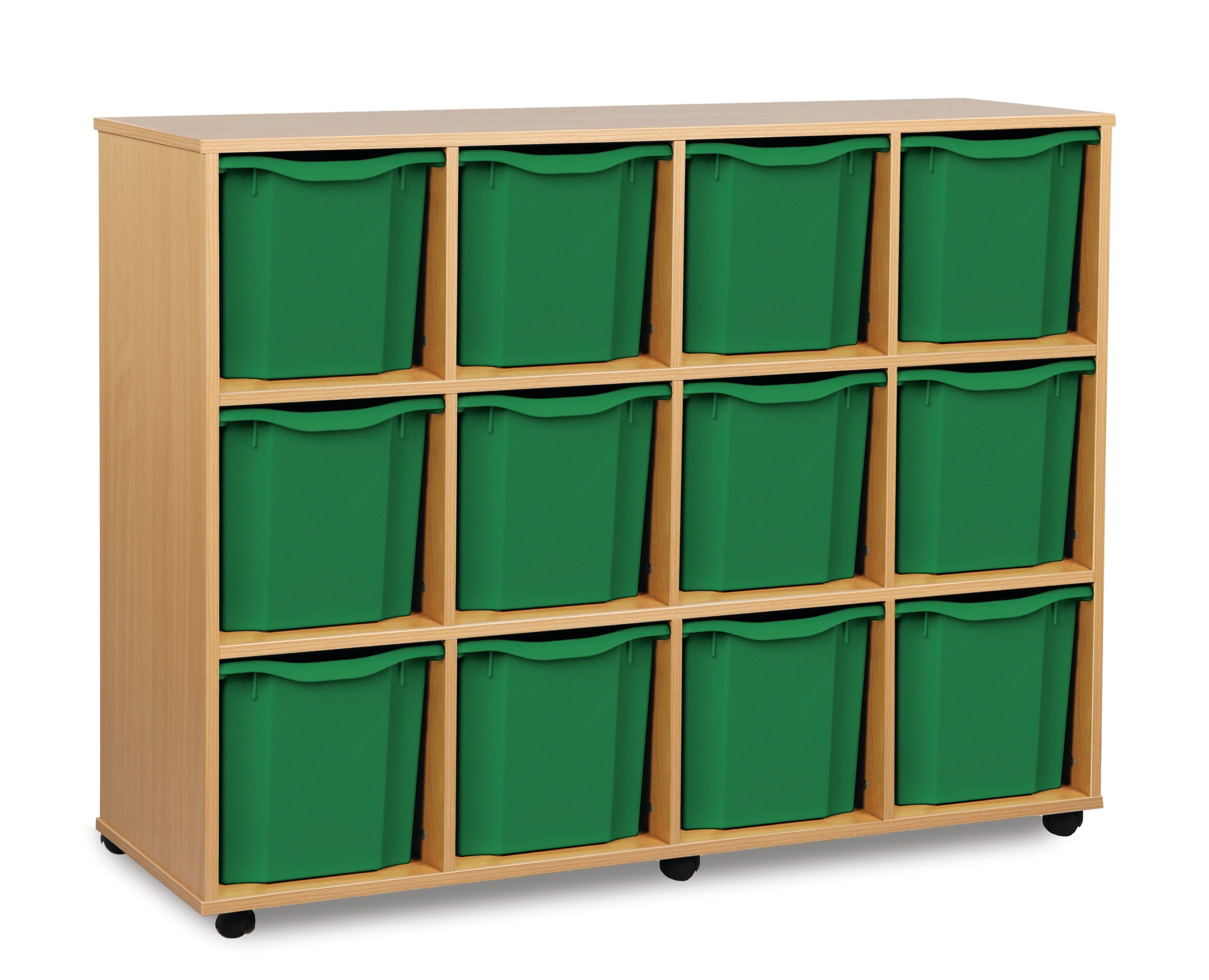 Monarch 12 Quad-Tray Mobile Storage Unit – Beech