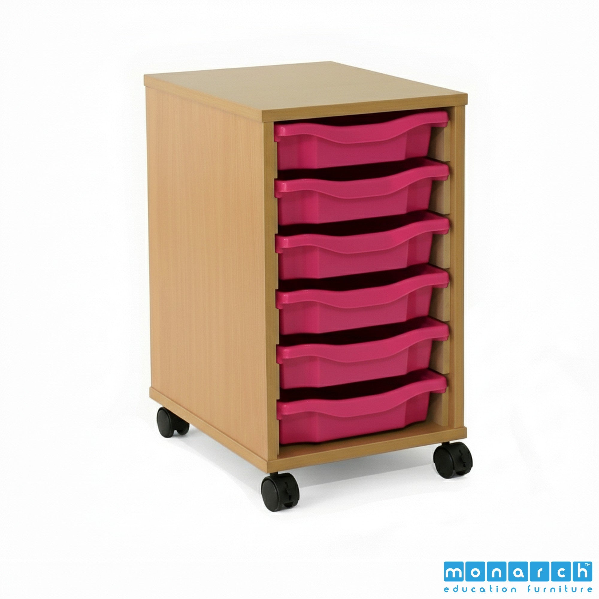 Monarch 6 Tray Mobile Storage Unit – Beech