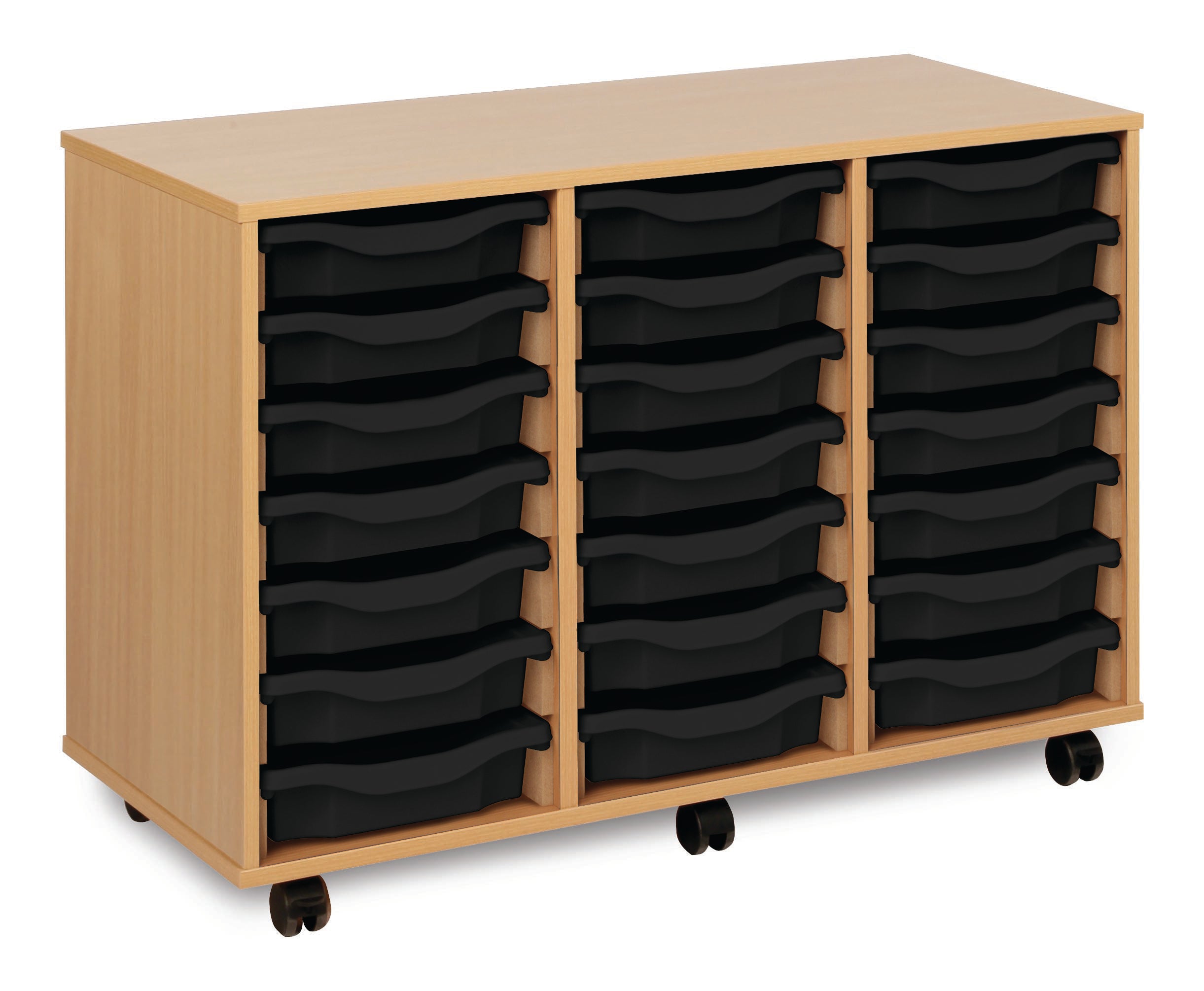 Monarch - 21 Tray Mobile Storage Unit – Beech