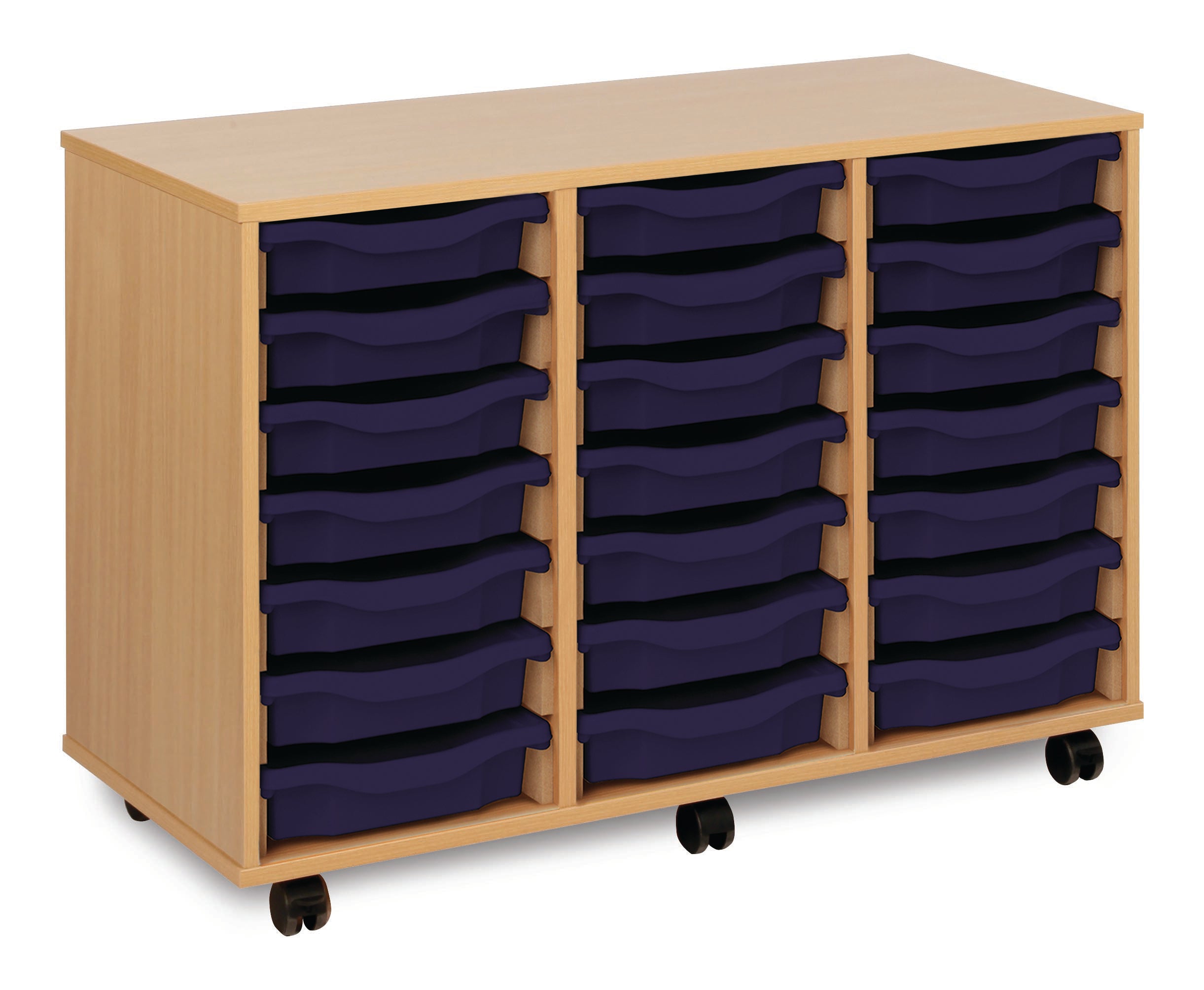 Monarch - 21 Tray Mobile Storage Unit – Beech