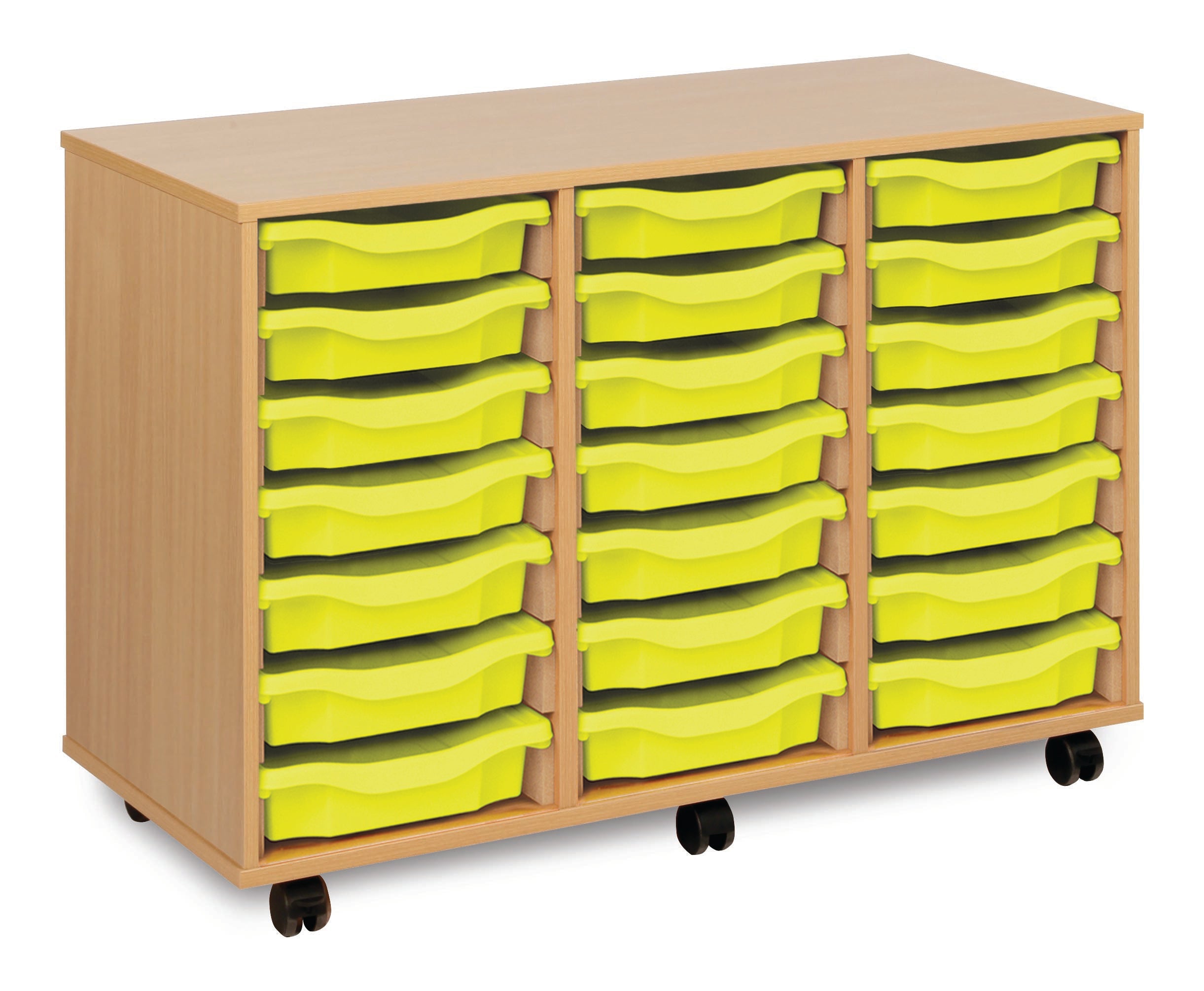 Monarch - 21 Tray Mobile Storage Unit – Beech