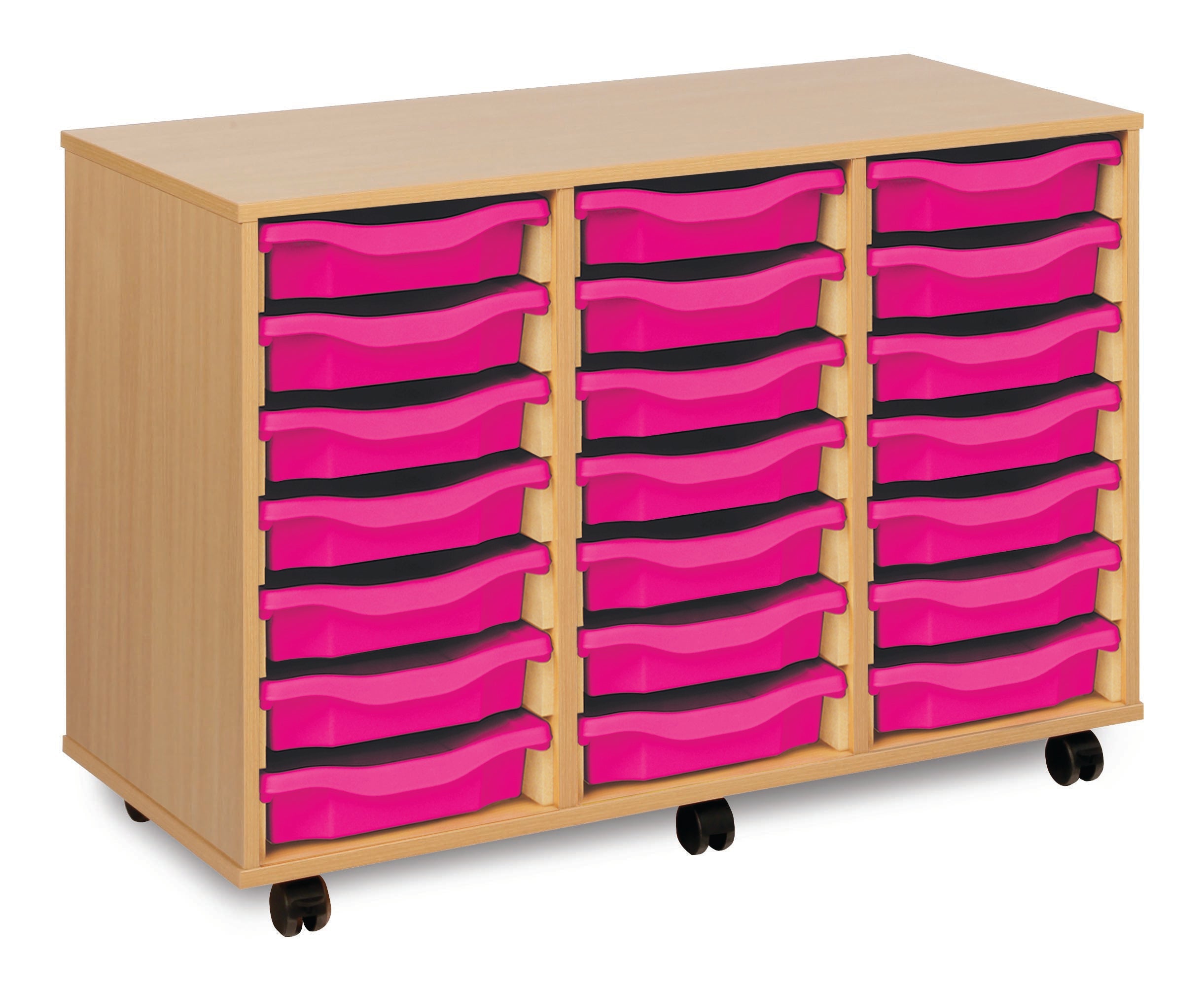 Monarch - 21 Tray Mobile Storage Unit – Beech