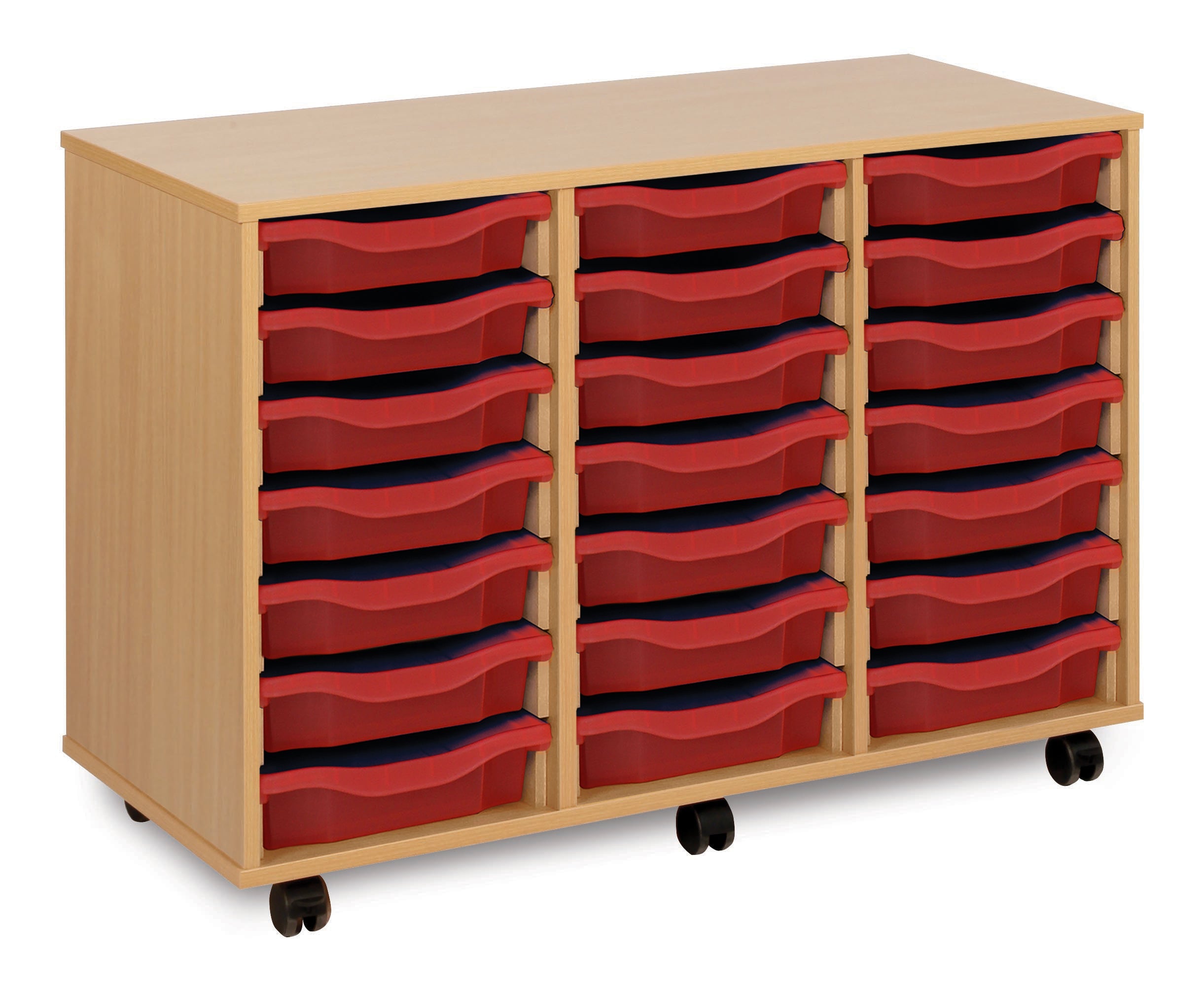 Monarch - 21 Tray Mobile Storage Unit – Beech