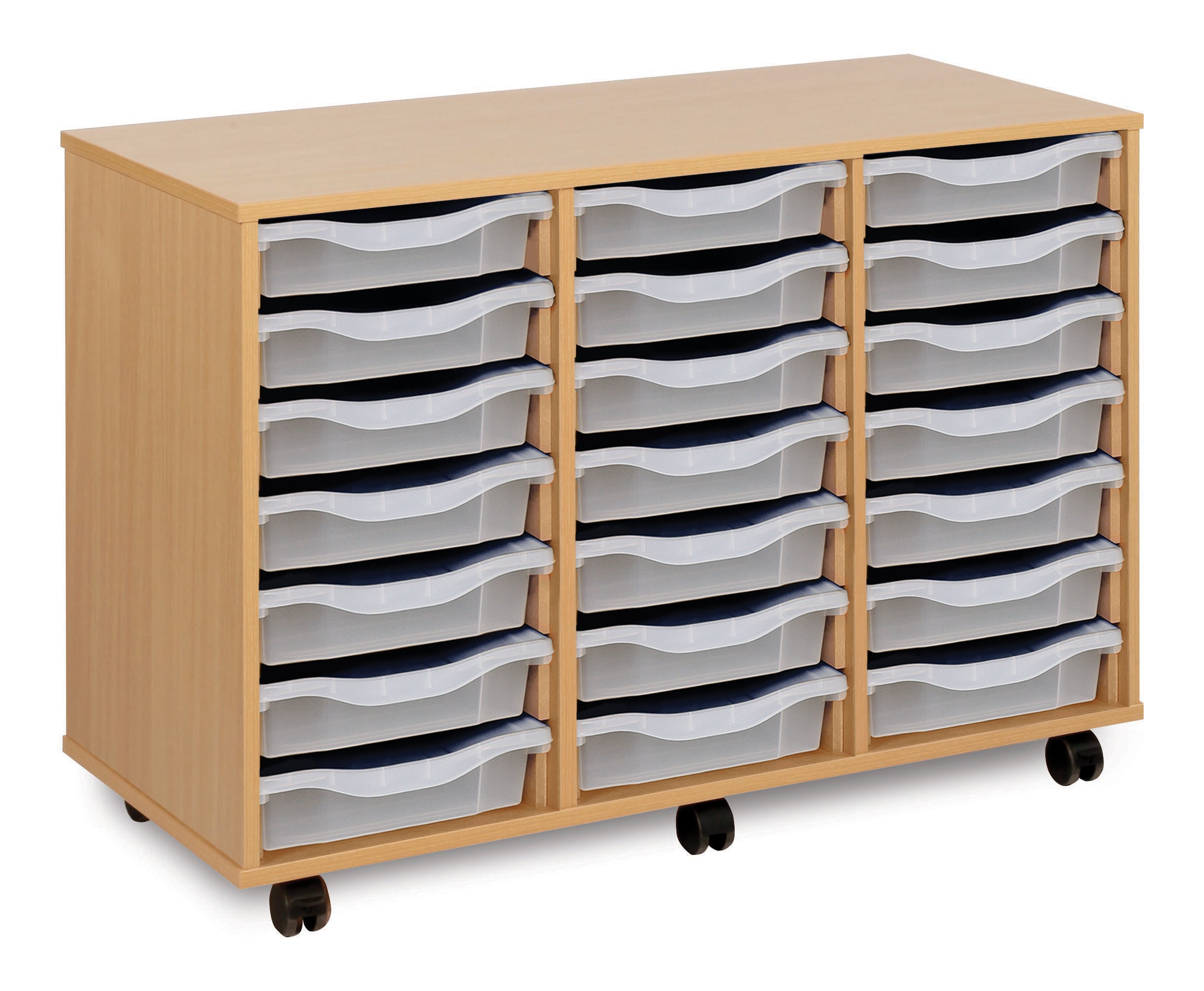 Monarch - 21 Tray Mobile Storage Unit – Beech