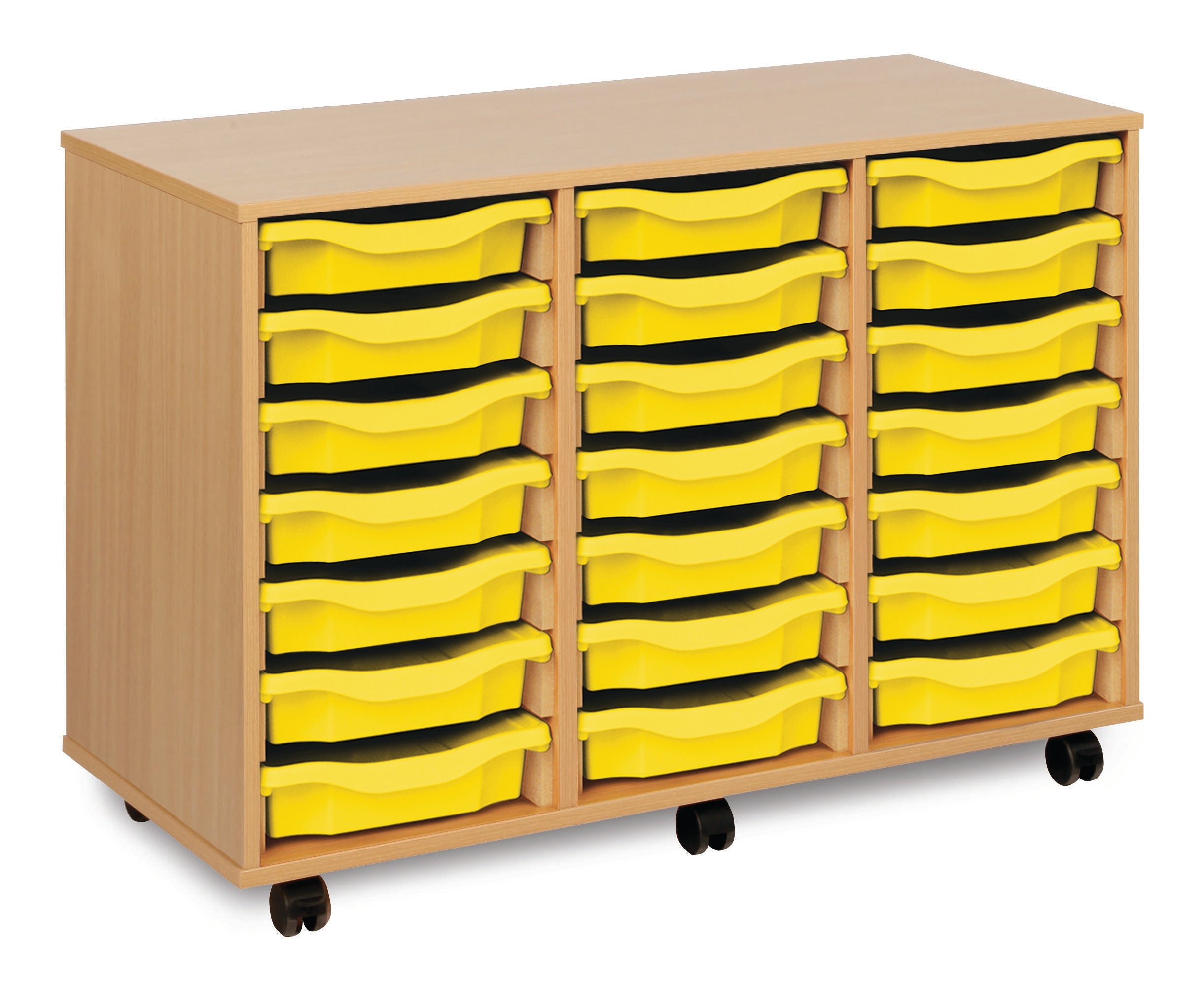 Monarch - 21 Tray Mobile Storage Unit – Beech