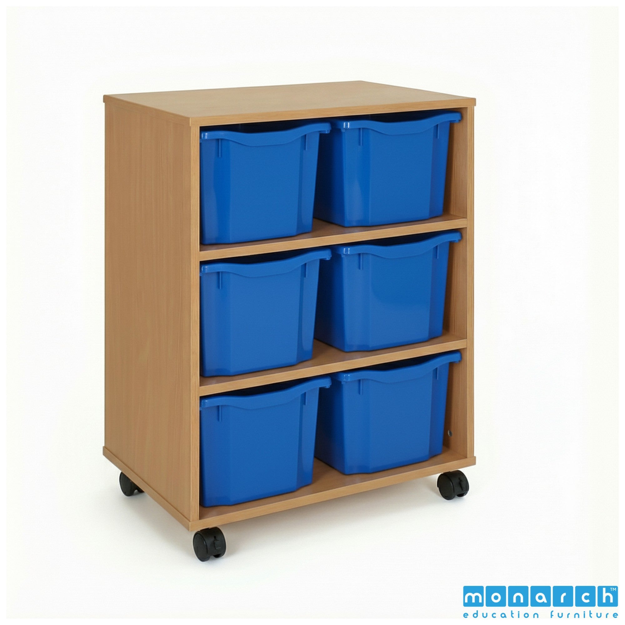 Monarch 6 Triple-Tray Mobile Storage Unit – Beech