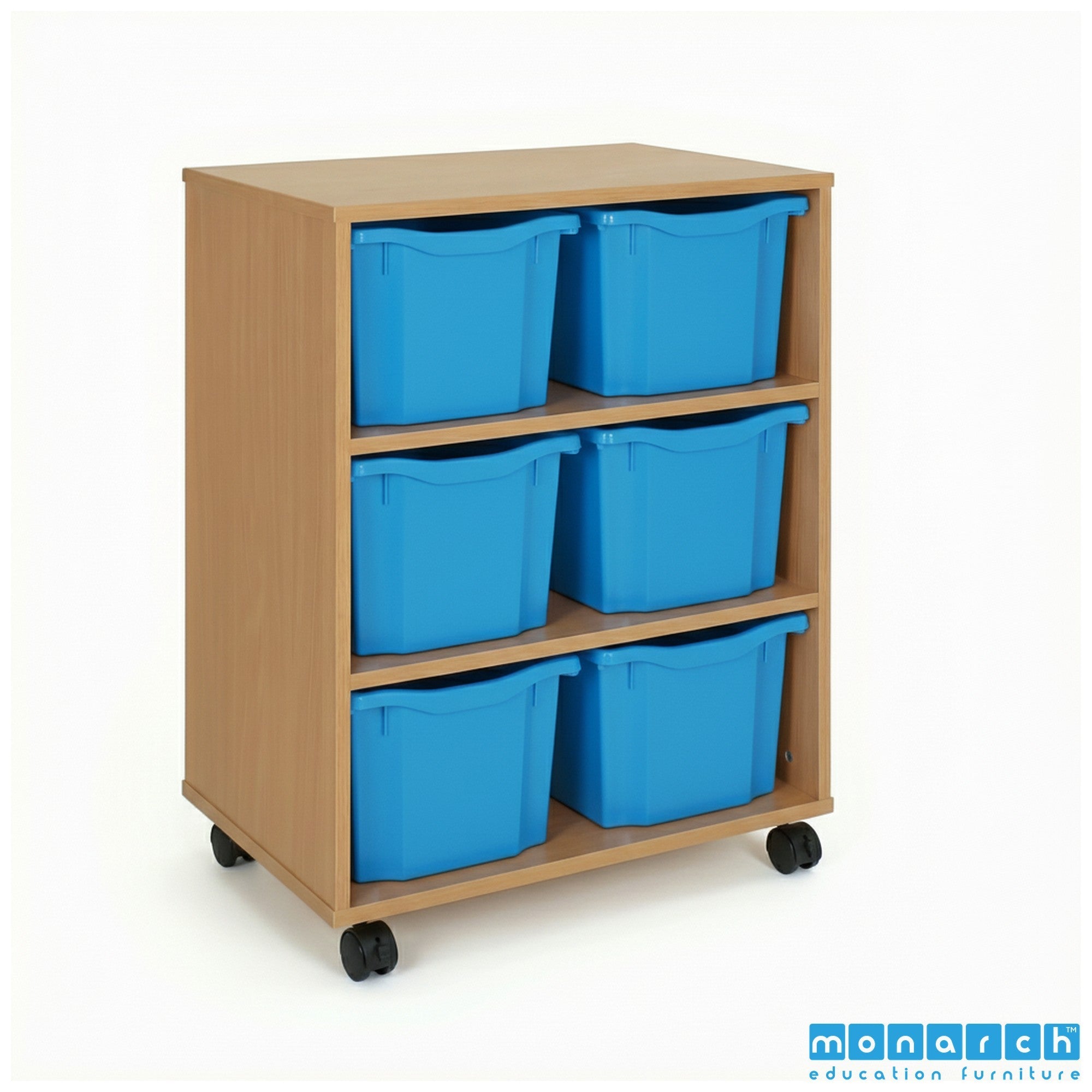 Monarch 6 Triple-Tray Mobile Storage Unit – Beech