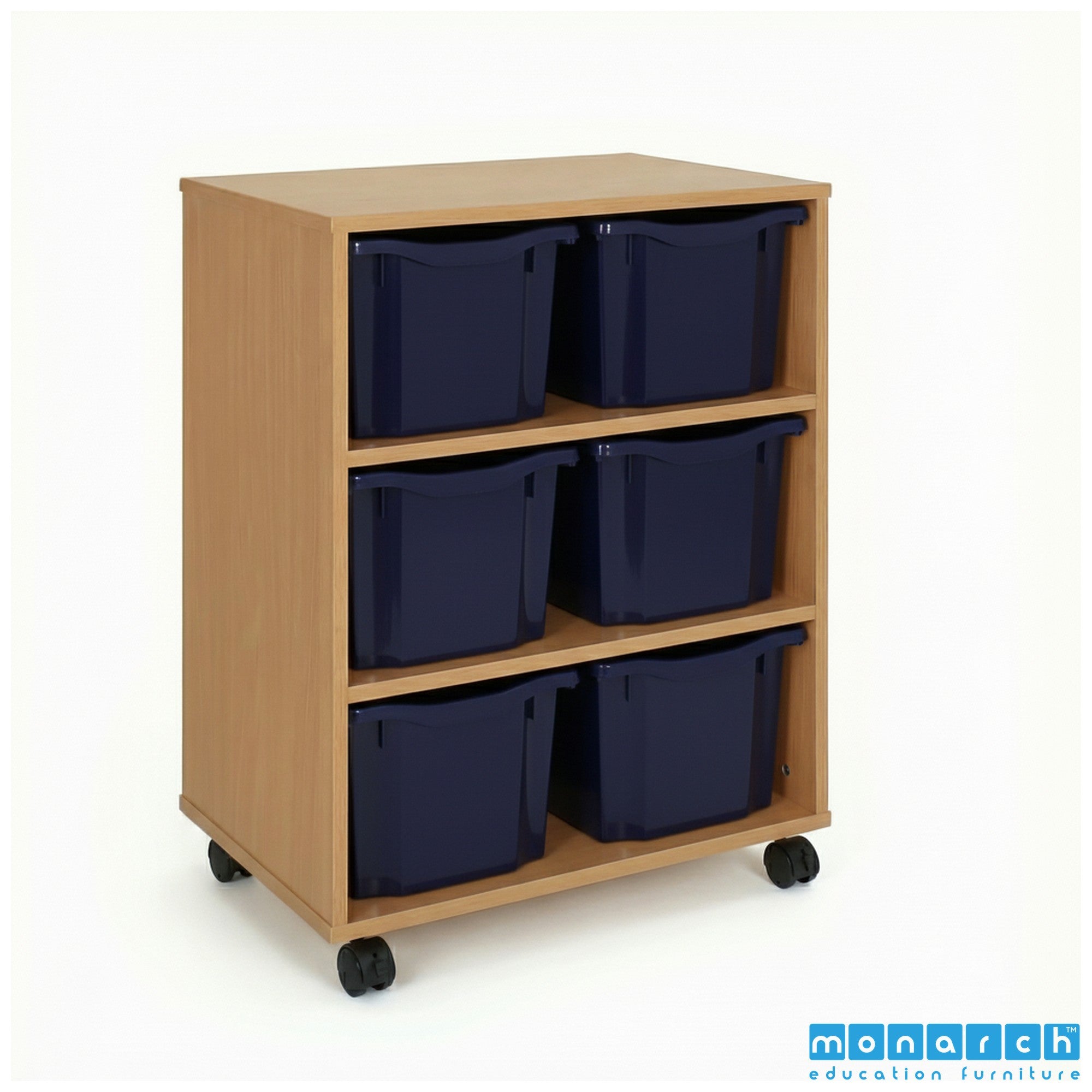 Monarch 6 Triple-Tray Mobile Storage Unit – Beech
