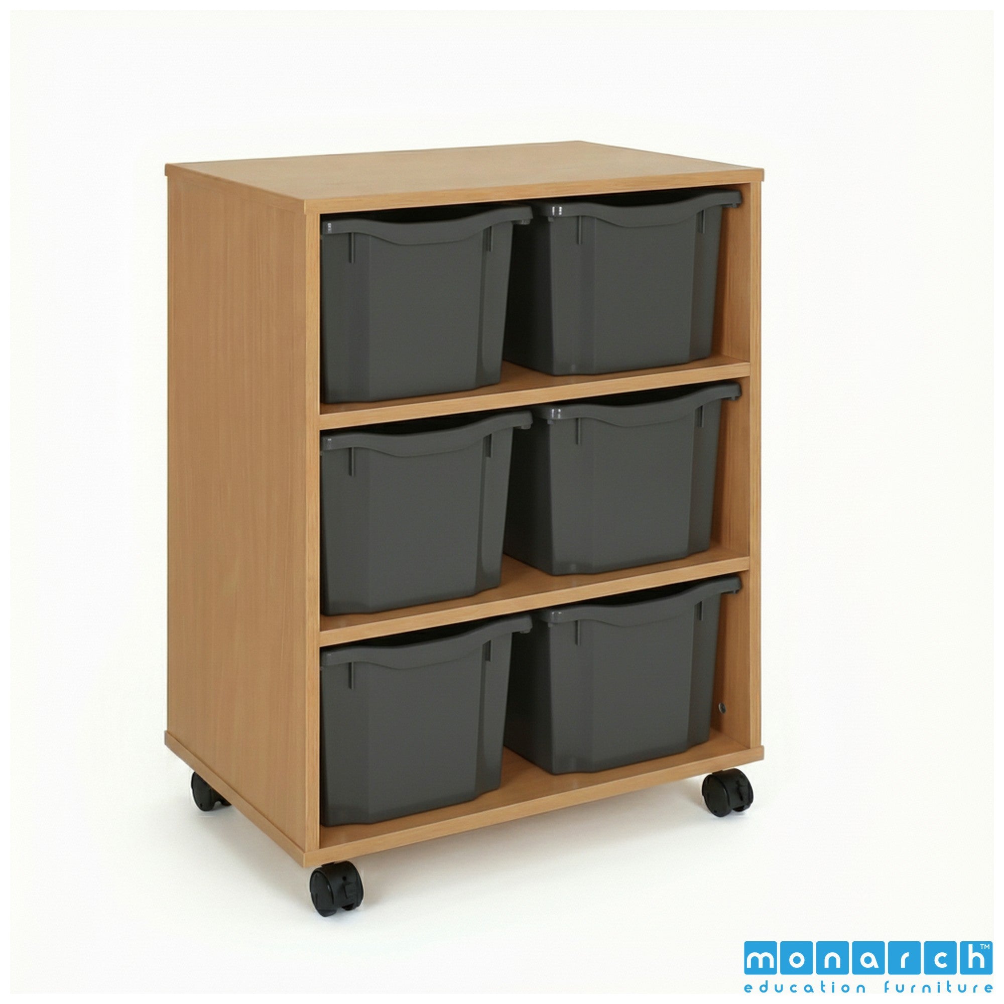 Monarch 6 Triple-Tray Mobile Storage Unit – Beech