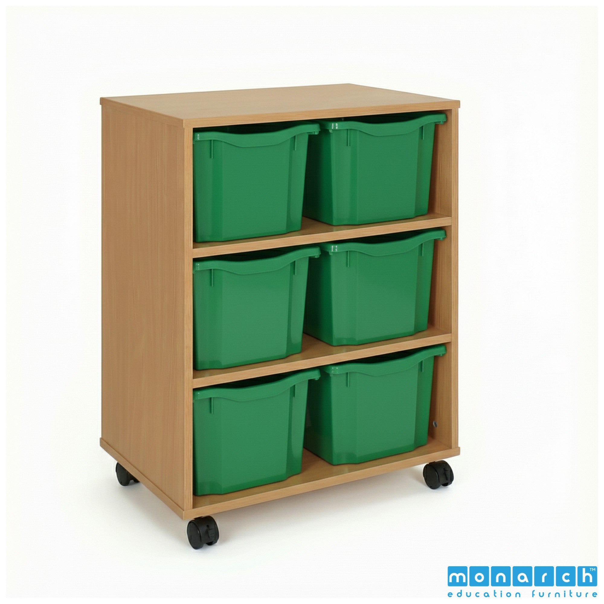 Monarch 6 Triple-Tray Mobile Storage Unit – Beech