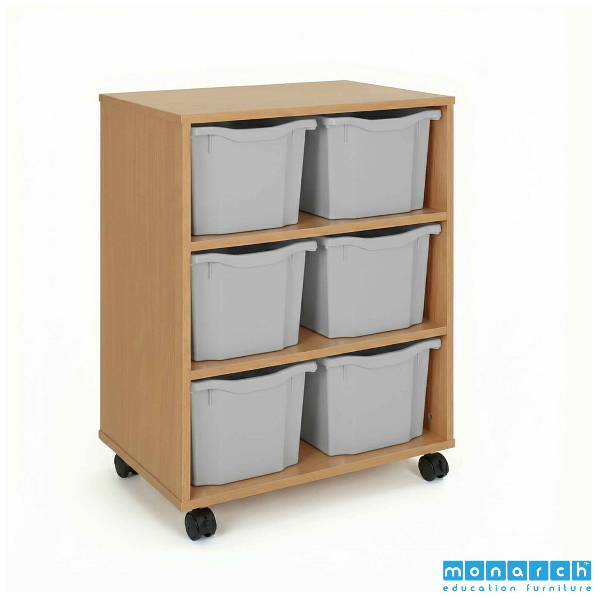 Monarch 6 Triple-Tray Mobile Storage Unit – Beech