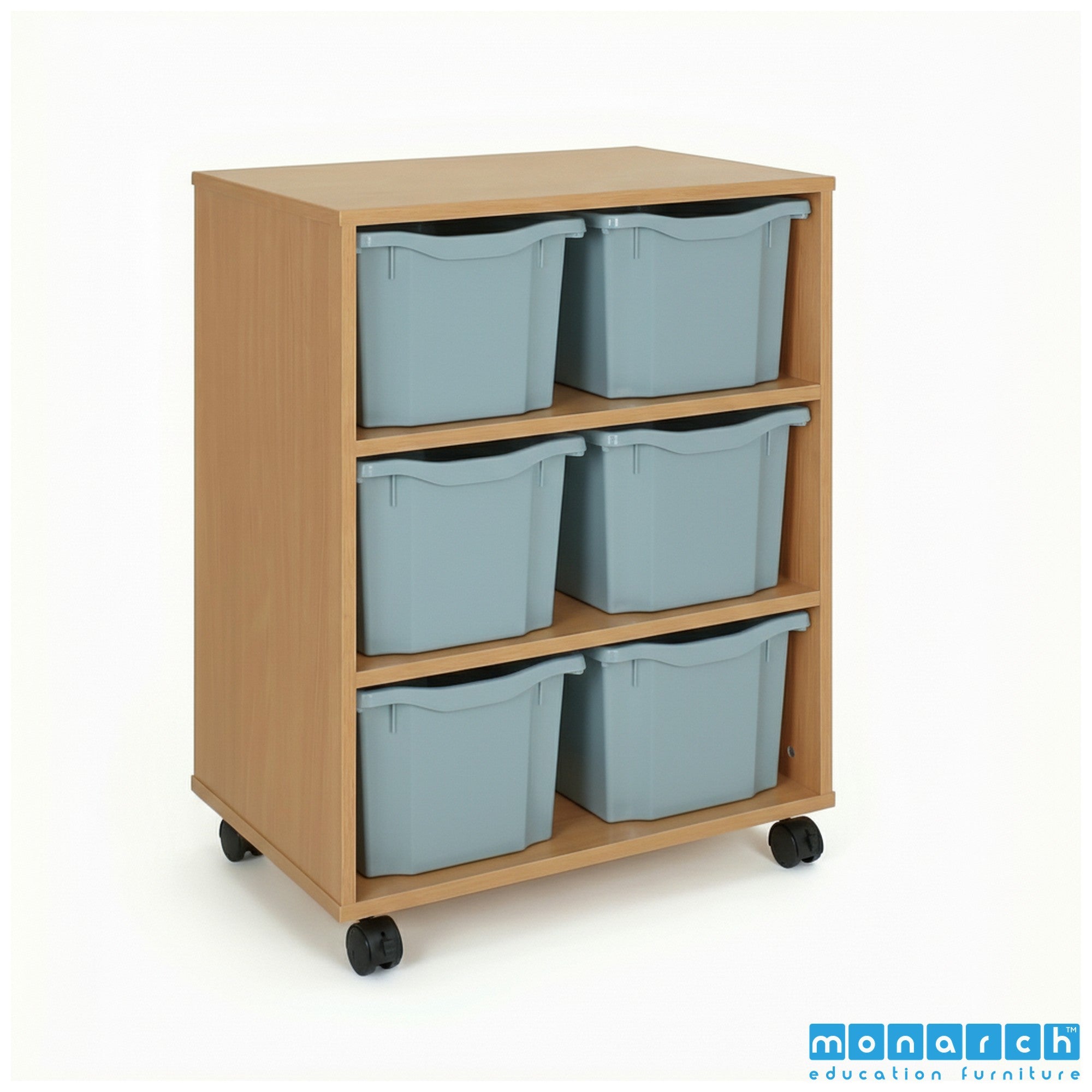 Monarch 6 Triple-Tray Mobile Storage Unit – Beech