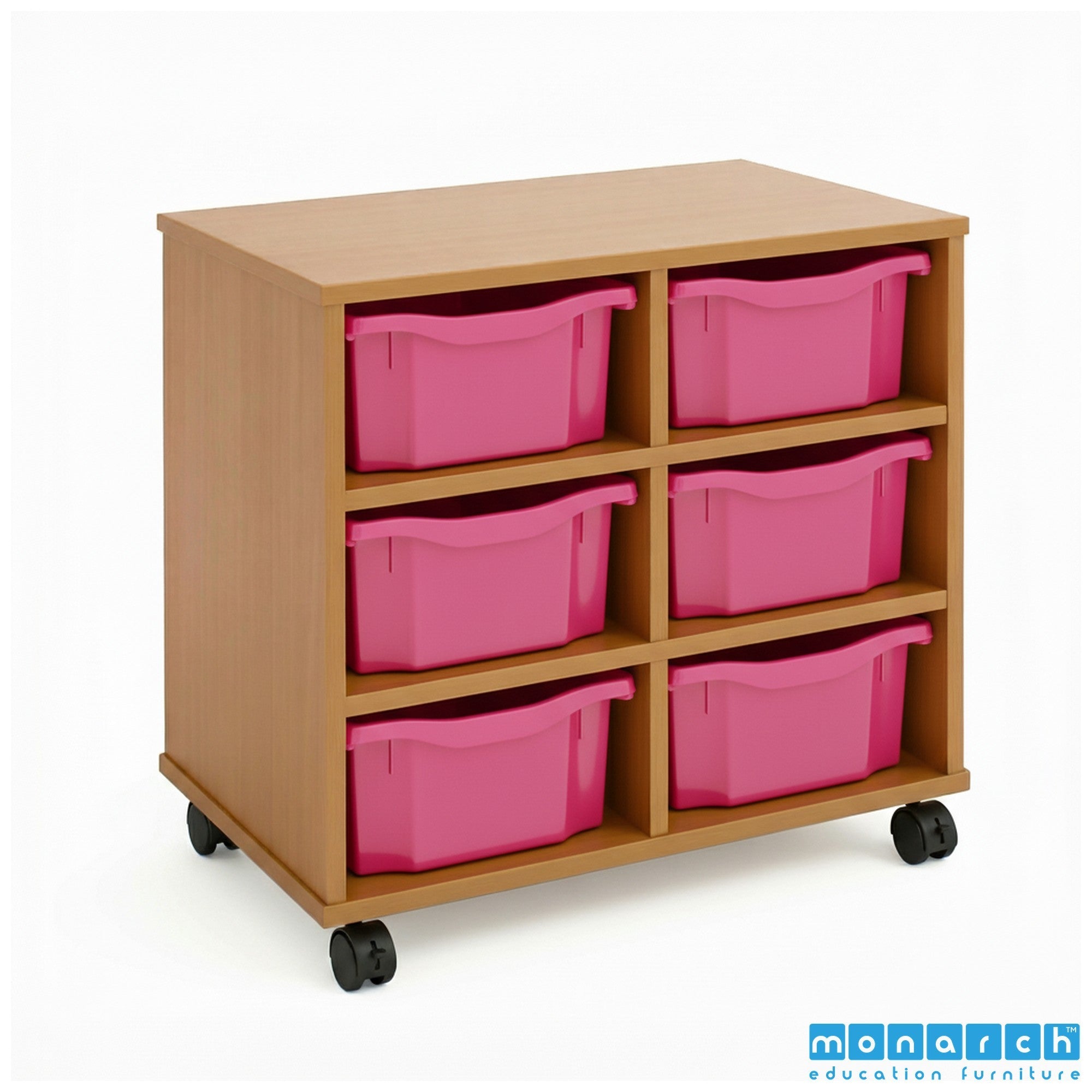Monarch 6 Double-Tray Mobile Storage Unit – Maple