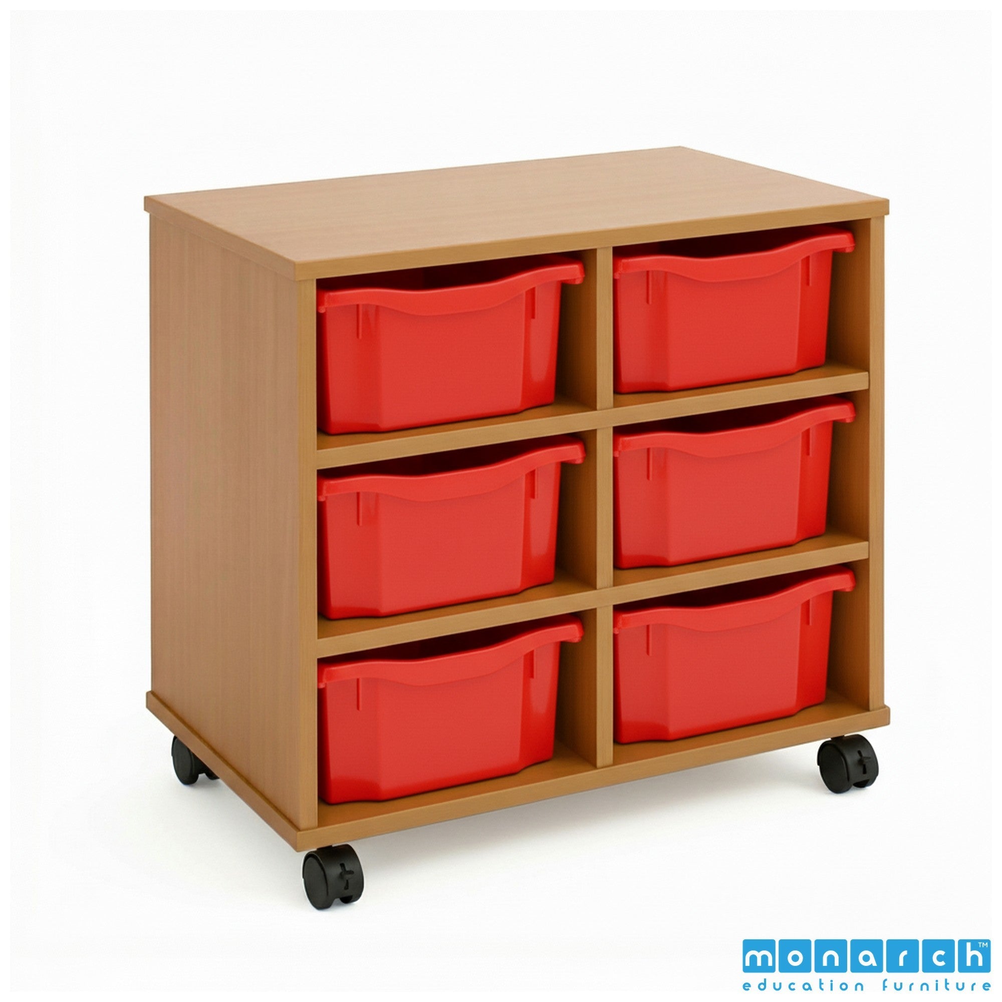 Monarch 6 Double-Tray Mobile Storage Unit – Maple