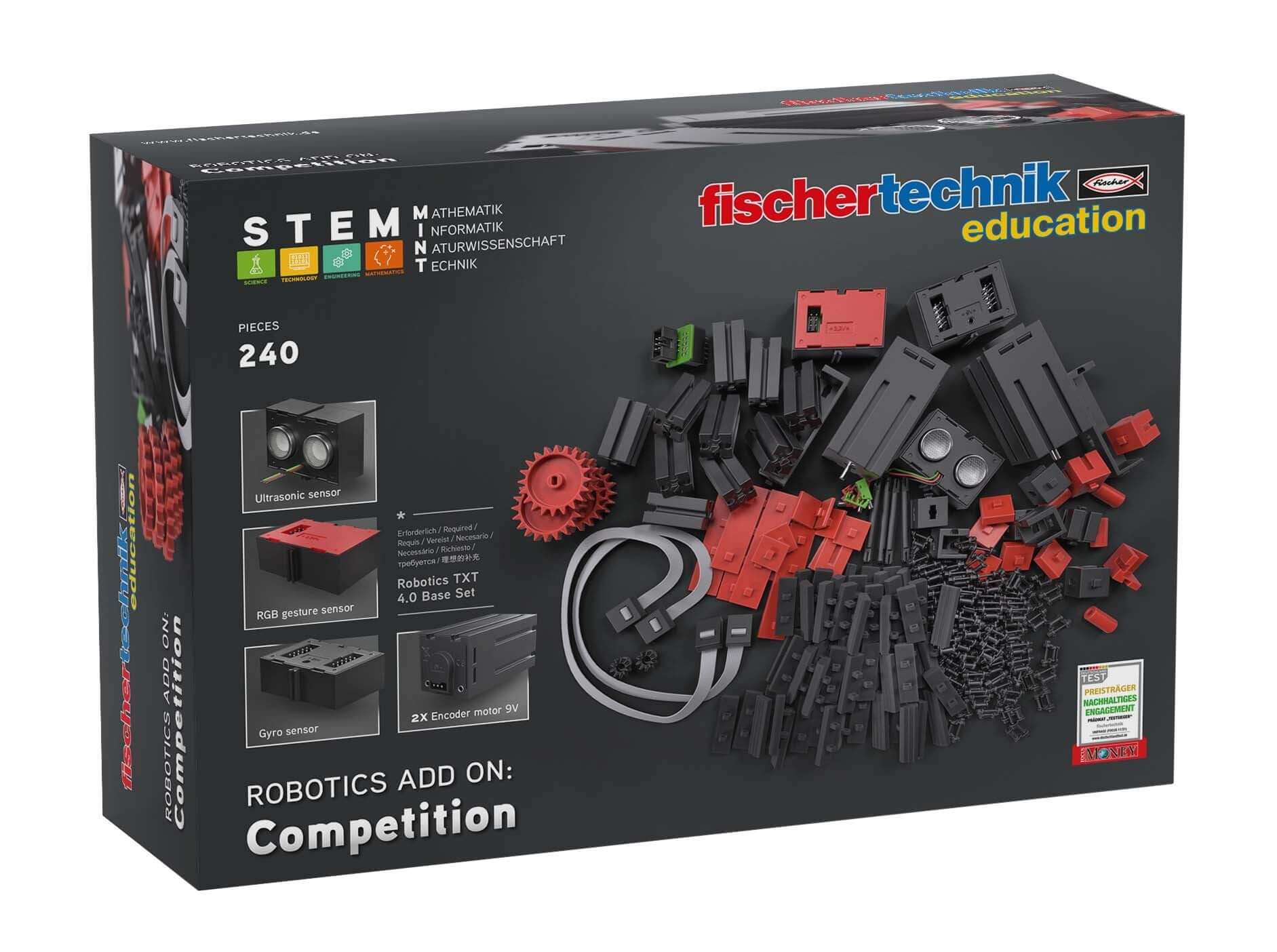Add-On STEM Coding Ultimate set for Robotics TXT 4.0 competition with 240 pieces, featuring components for educational projects.