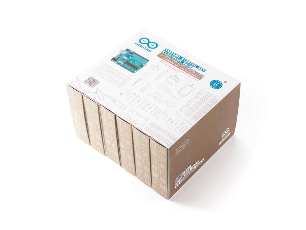 Arduino Education Starter Kit Classroom Pack with 6 sets for learning electronics and programming.