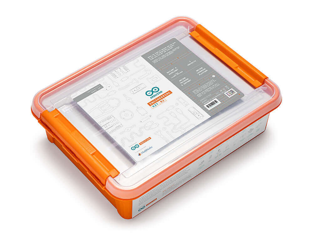 Arduino Education Engineering Kit Rev2 packaging, ideal for developing mechatronic engineering skills in students.