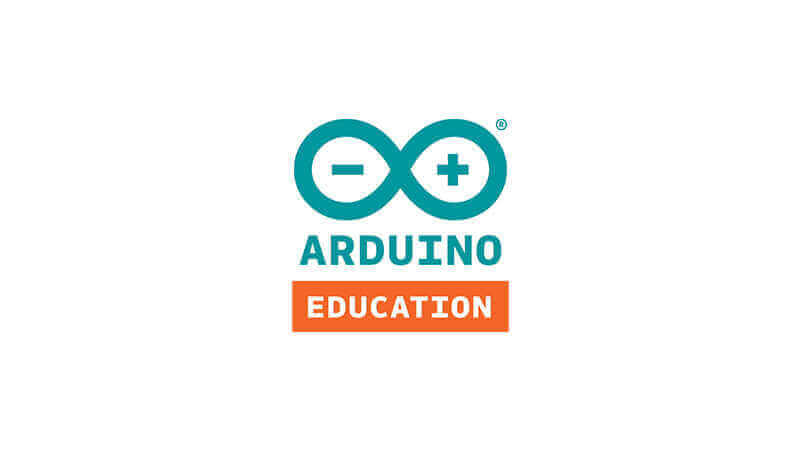 Arduino Education logo featuring the infinity symbol, promoting technology and innovation in learning.