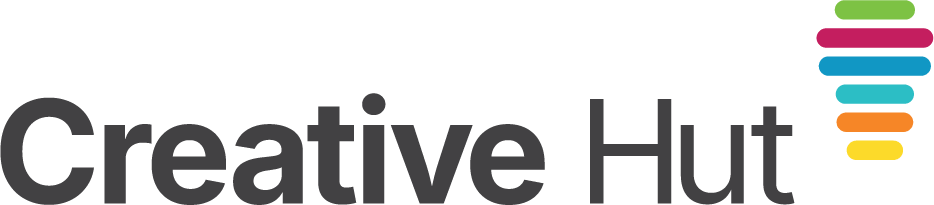 Logo of Creative Hut featuring colorful stacked designs with a modern font.