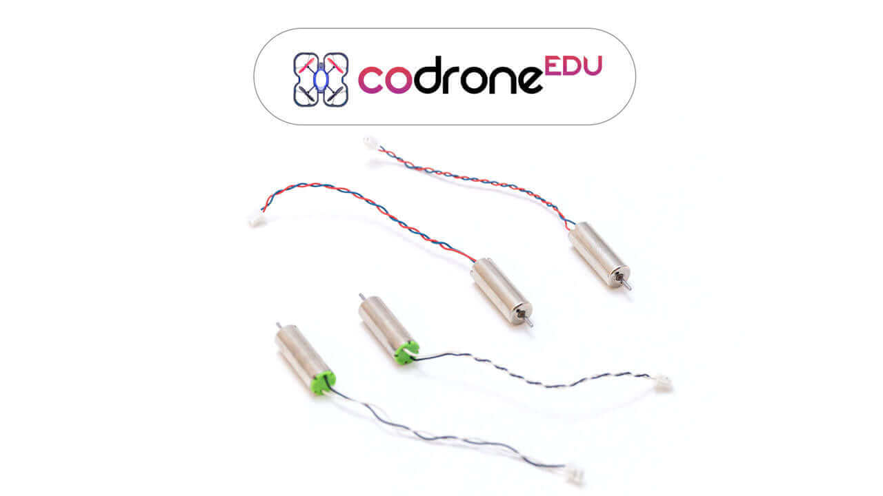 Extra propeller motors for CoDrone EDU with color-coded wires indicating motor directionality.