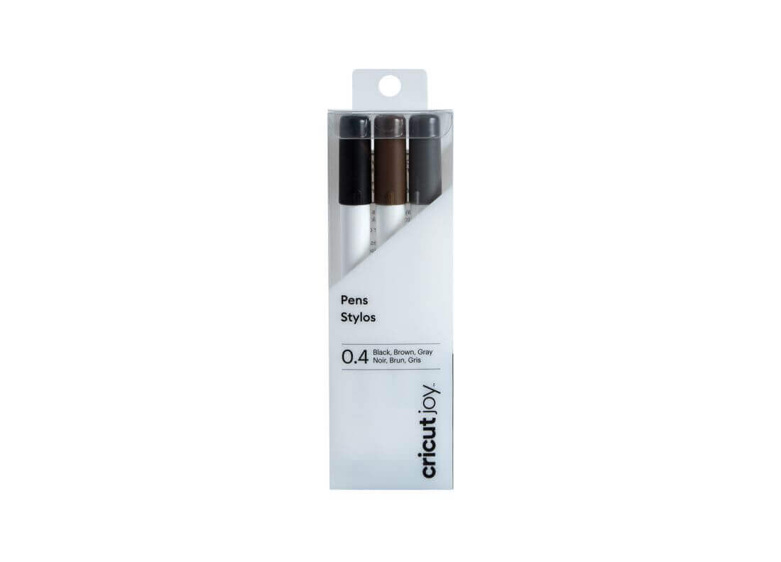 Cricut Joy Fine Point Pen Set 3-pack in Black, Brown, Gray for perfect notes and drawings, ideal for crafting projects.