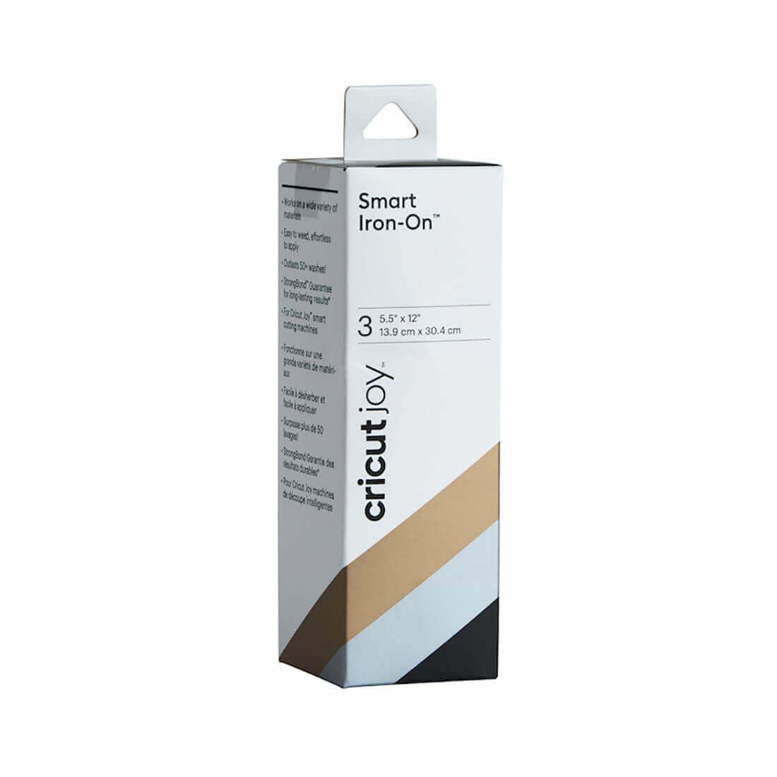 Cricut Joy Smart Iron-On sampler box, 3 sheets, 5.5x12 inches, ideal for apparel and home decor.