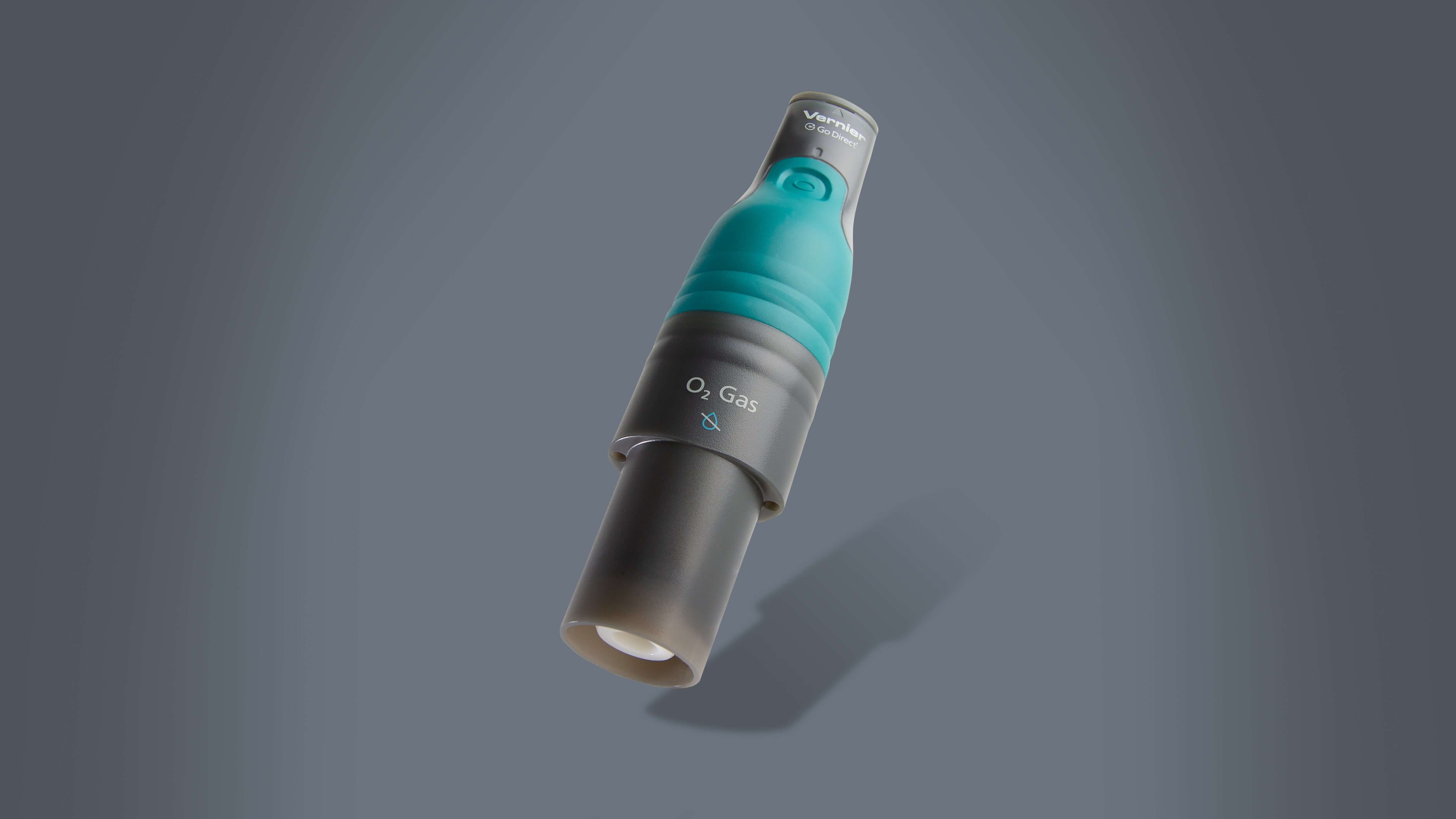 Go Direct O2 Gas Sensor measuring oxygen concentration and temperature for biology experiments.