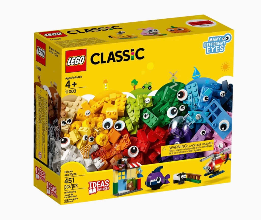 LEGO® Education Science Years 1-3 and a FREE Bricks & Eyes Set displayed with colorful LEGO bricks and creative eyes.