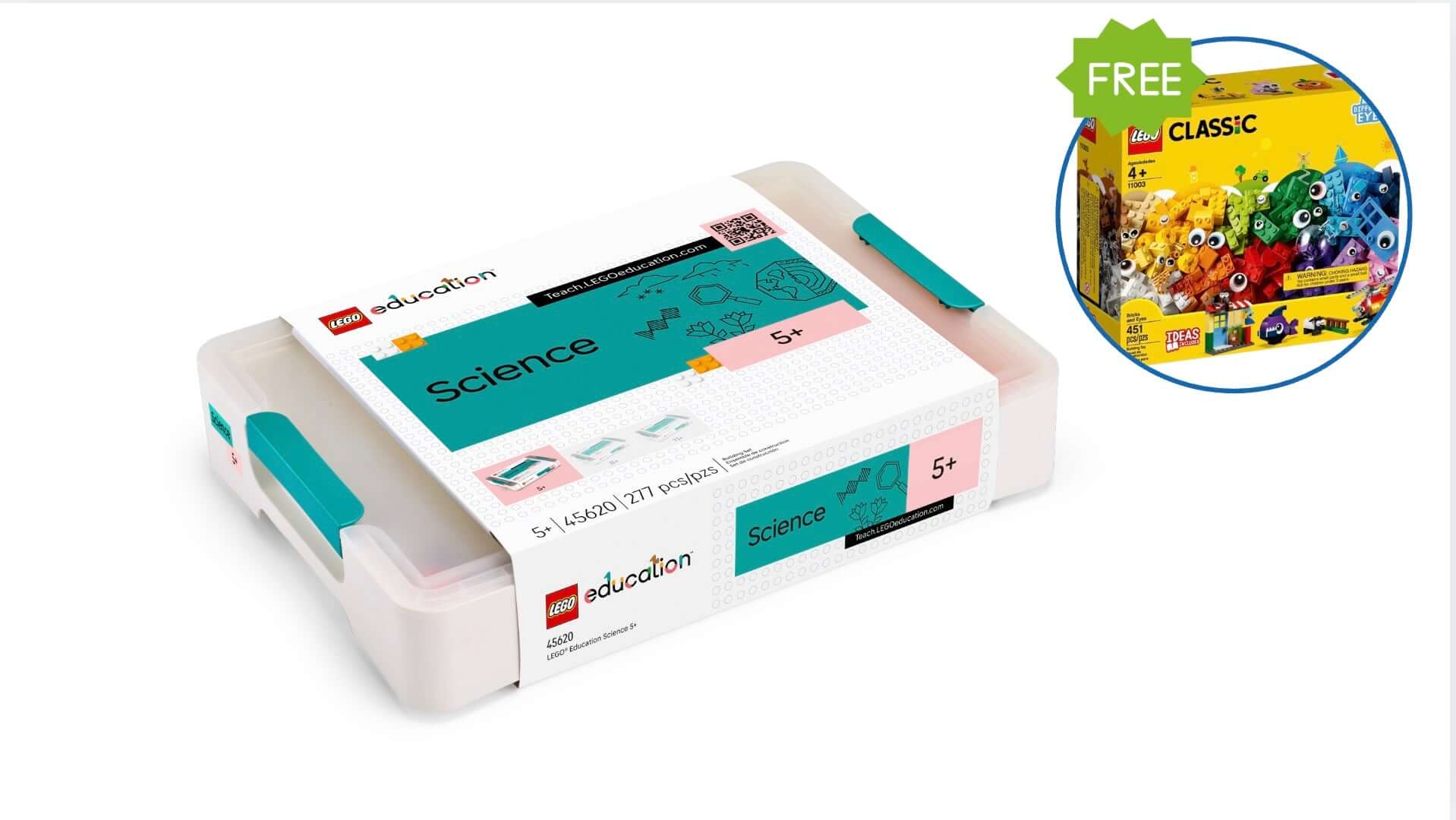 LEGO® Education Science Years 1-3 and a FREE Bricks & Eyes Set with STEM learning kit.