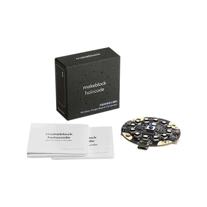 Makeblock HaloCode_EN V2 wireless single board computer with user guide and packaging.
