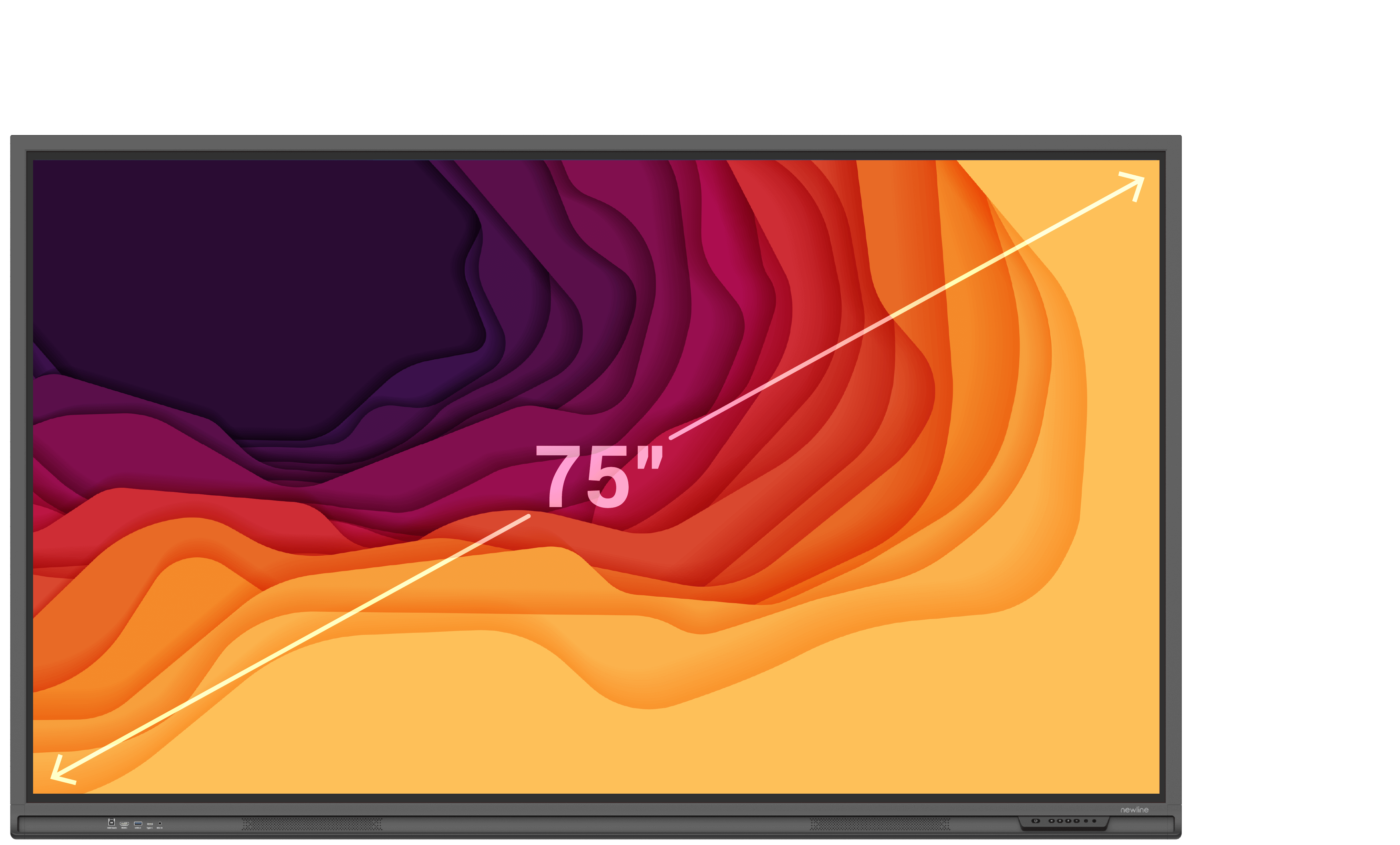 Newline Lyra 75" Touch Screen with vibrant 4K UHD display, ideal for educational environments and interactive learning.