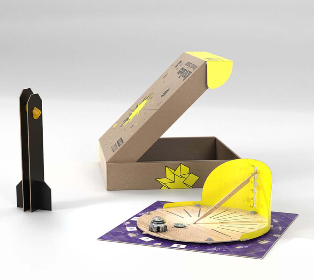 Ozobot Bit+ Entry Kit sundial bundle with box, coding tools, and activity mat for STEAM learning.