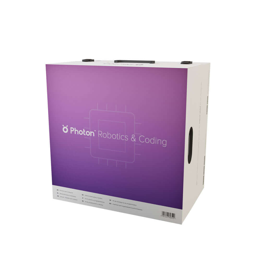 Photon Teaching Kit box for Robotics and Coding, ideal for enhancing STEM education in schools.