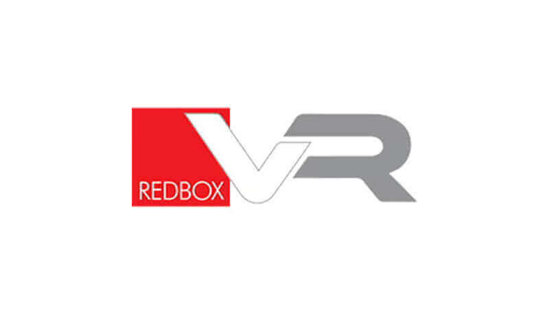 Redbox VR logo featuring a red box with the text 'REDBOX' and stylized 'VR' in gray.