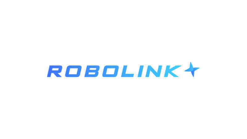 Robolink logo in blue gradient against a white background, representing innovation in robotics and technology.
