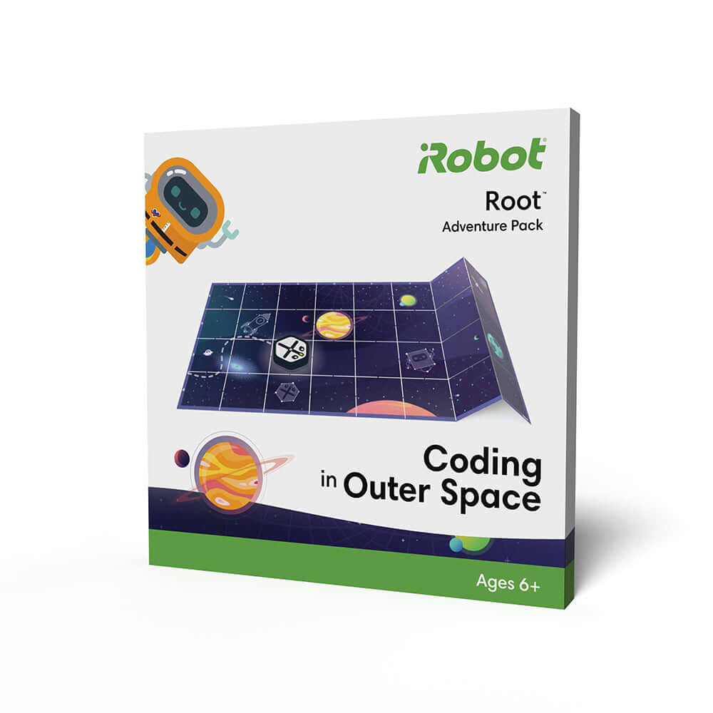 Root Adventure Pack: Coding in Outer Space featuring a colorful space-themed game board.