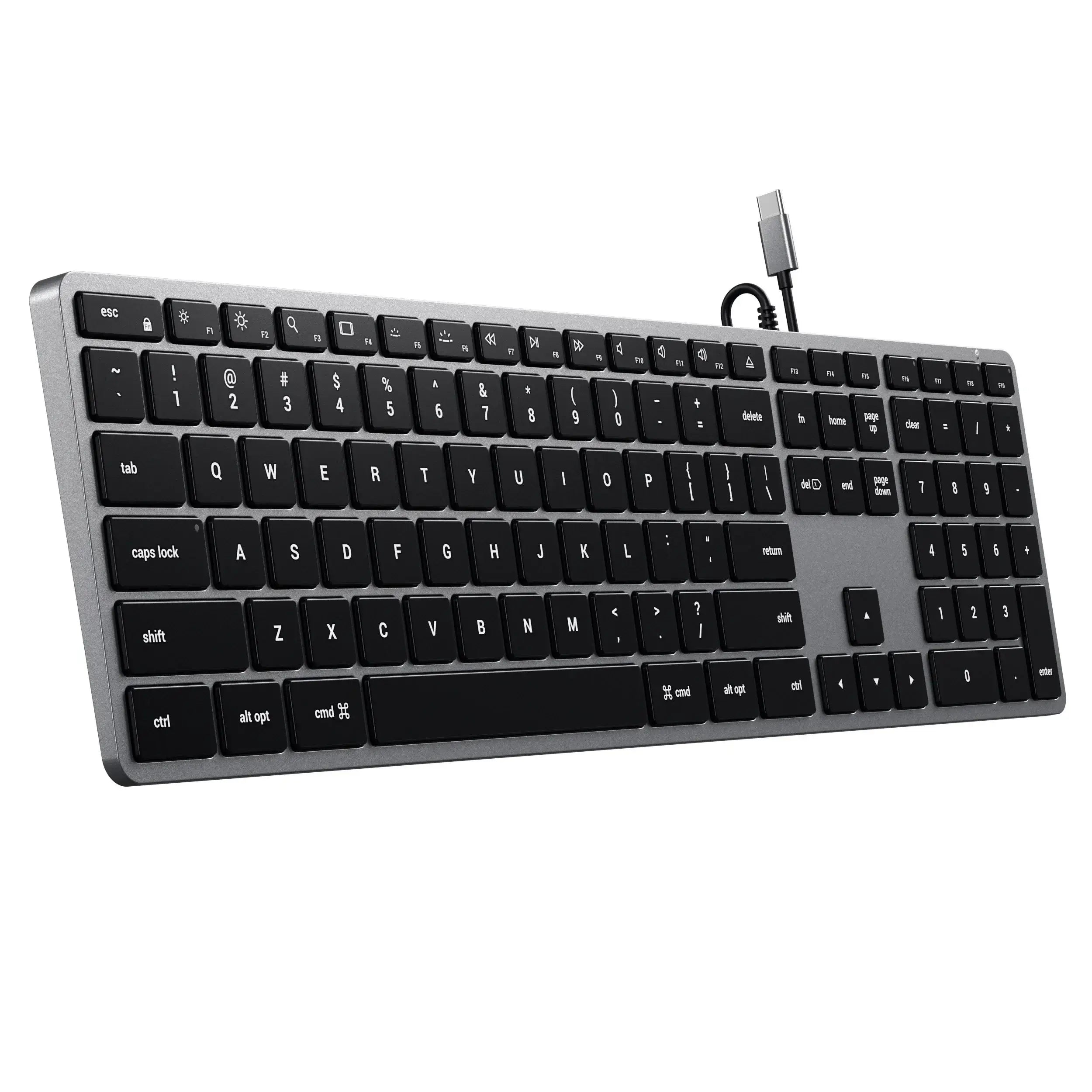 Satechi Slim Wired Backlit Keyboard for Mac with numeric keypad and USB-C connection